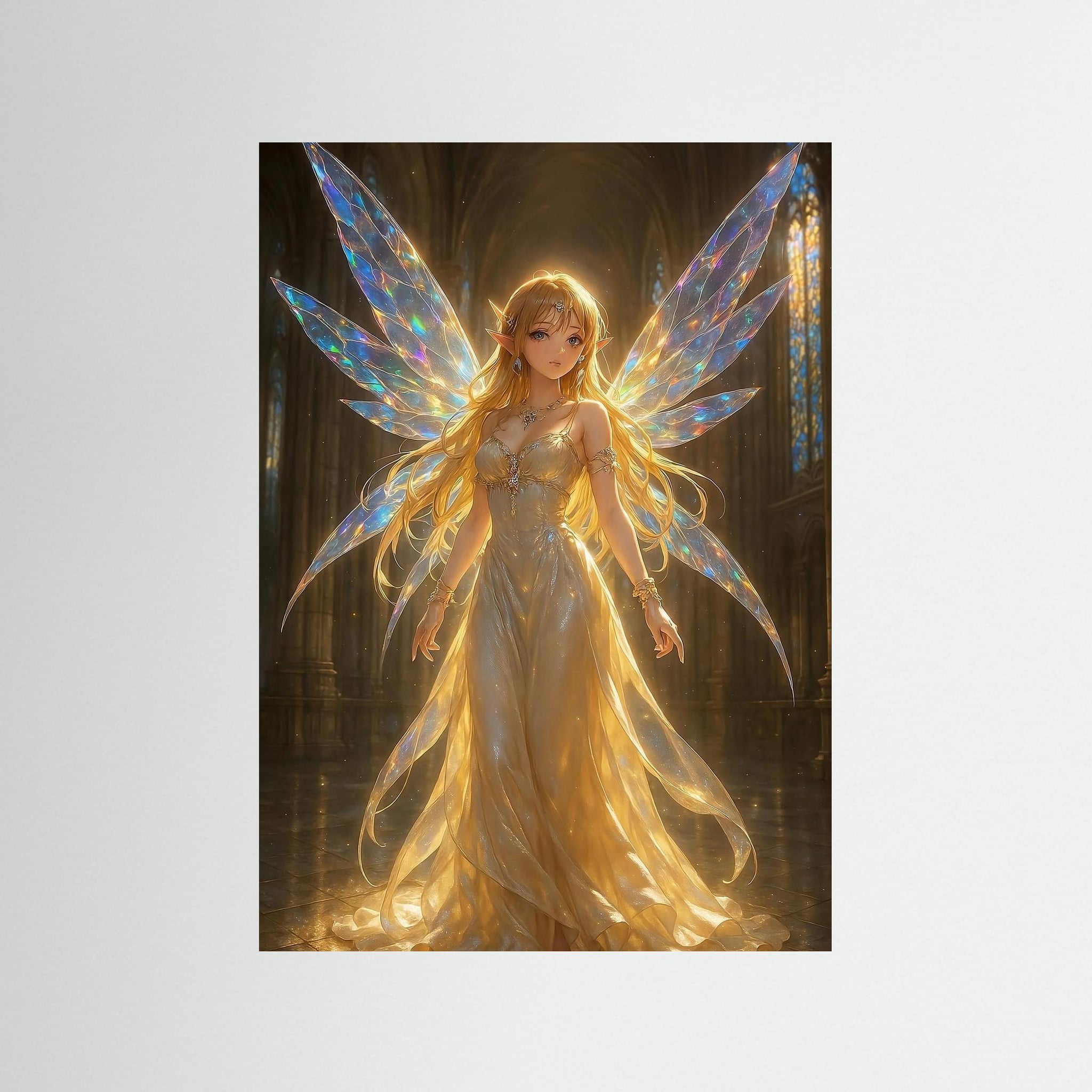 Luminous Wings als rahmenlose Wandkunst