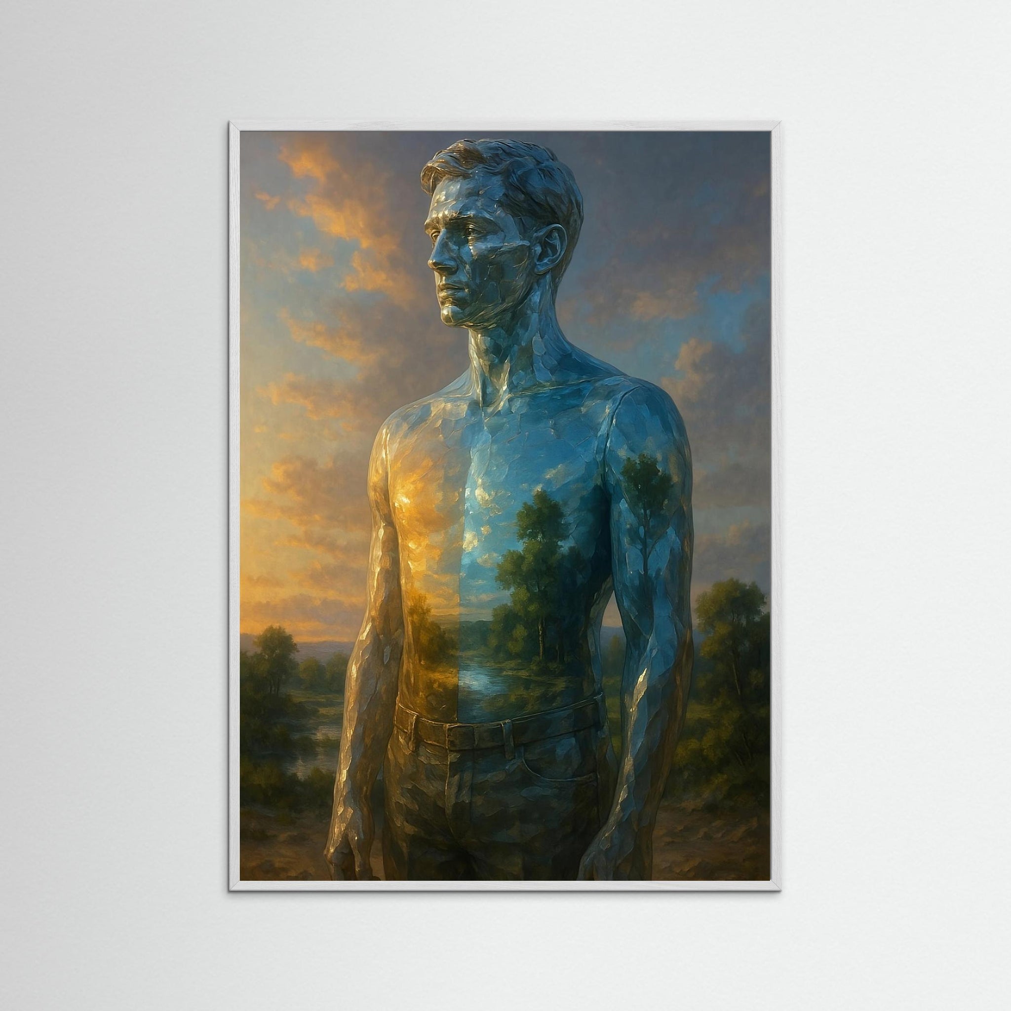 Man of the Horizon als Kunstmotiv mit weißem Echtholzrahmen