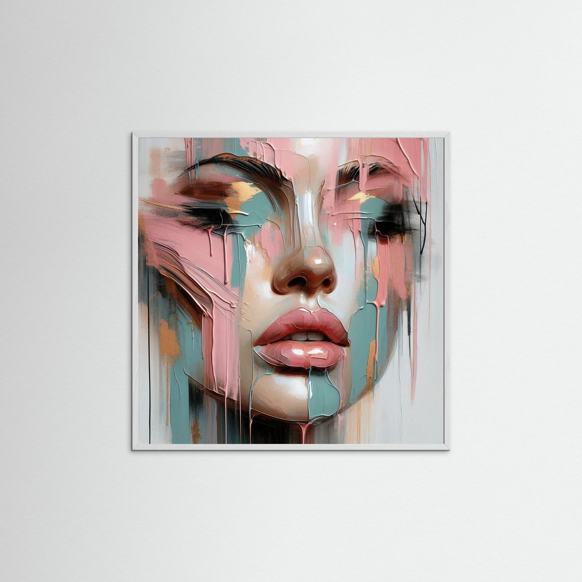 Melted Beauty als Kunstdruck mit weißem Echtholzrahmen