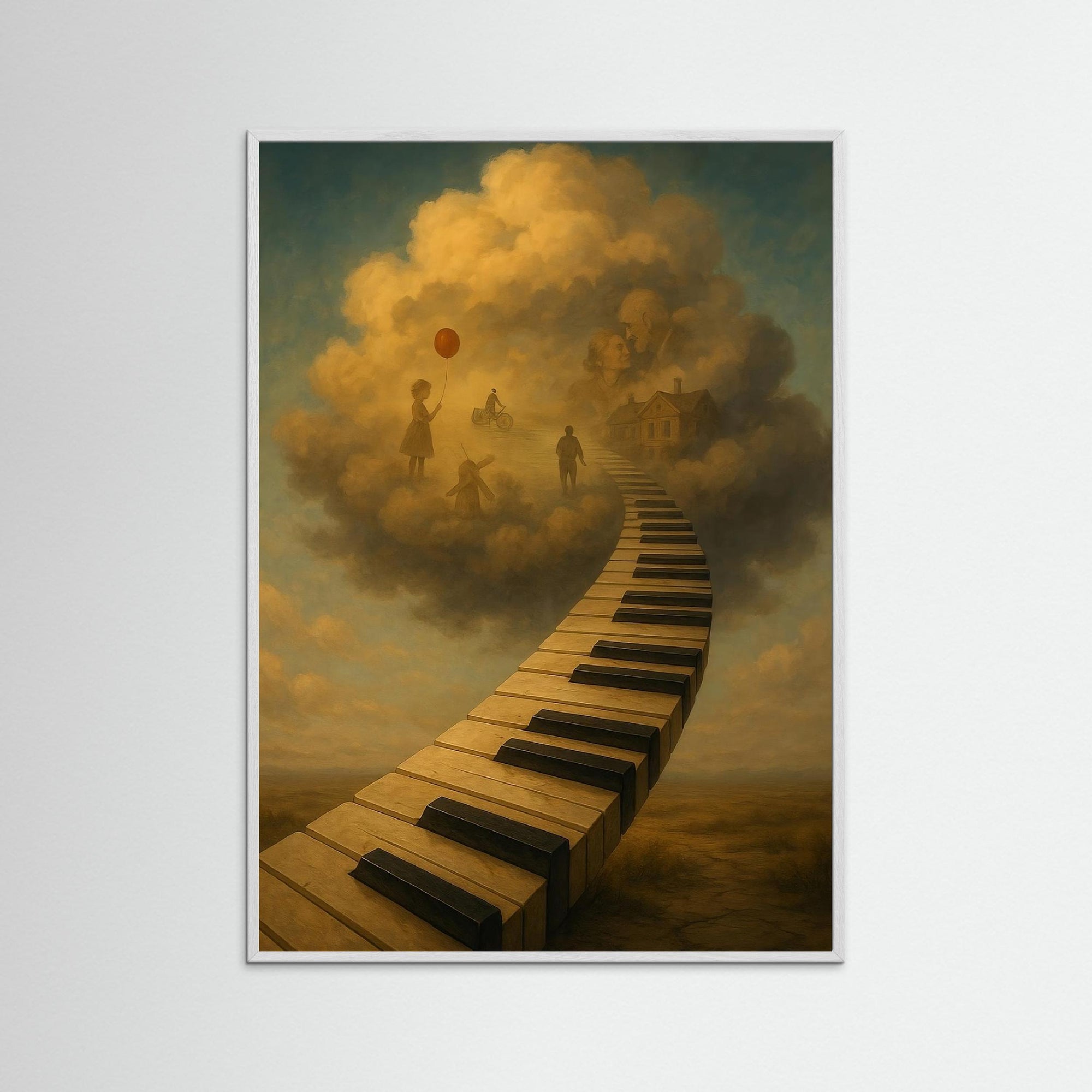 Memory Sonata als Kunstmotiv mit weißem Echtholzrahmen
