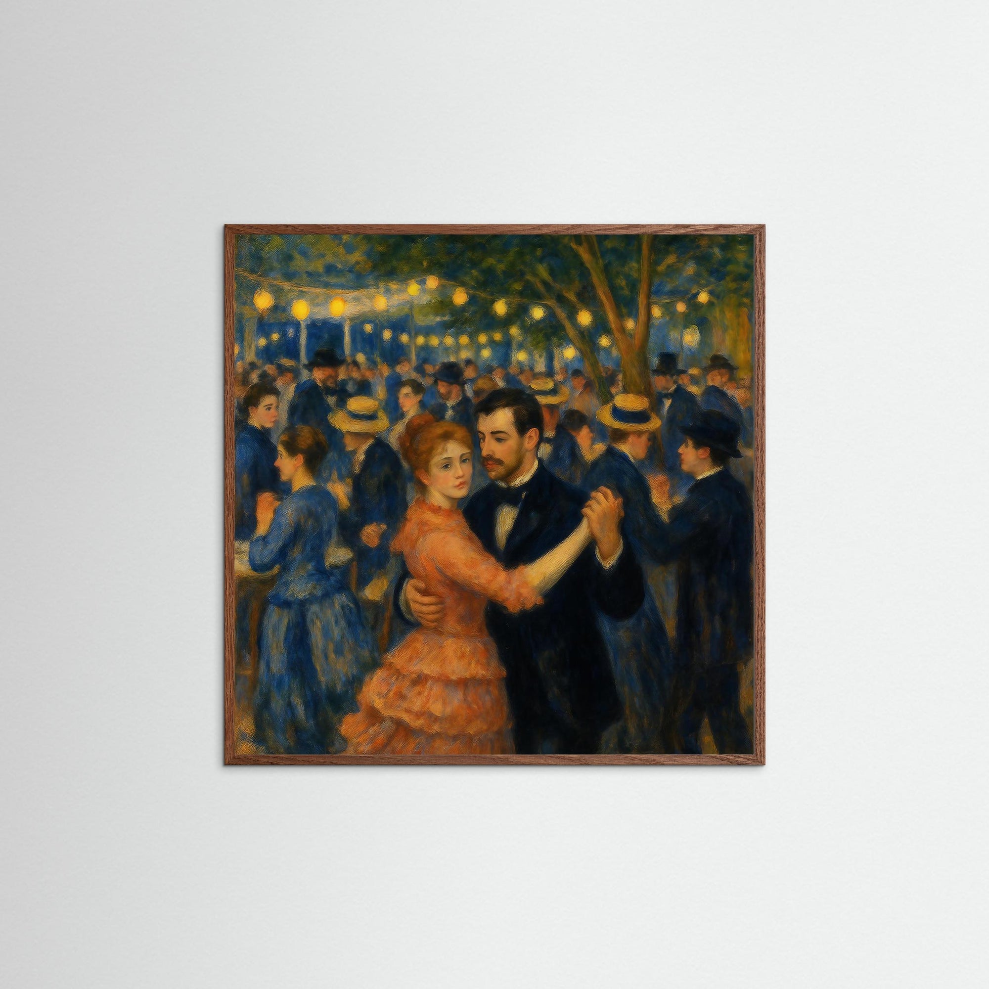 Midnight Waltz als Kunstwerk mit Echtholzrahmen in Dunkler Eiche