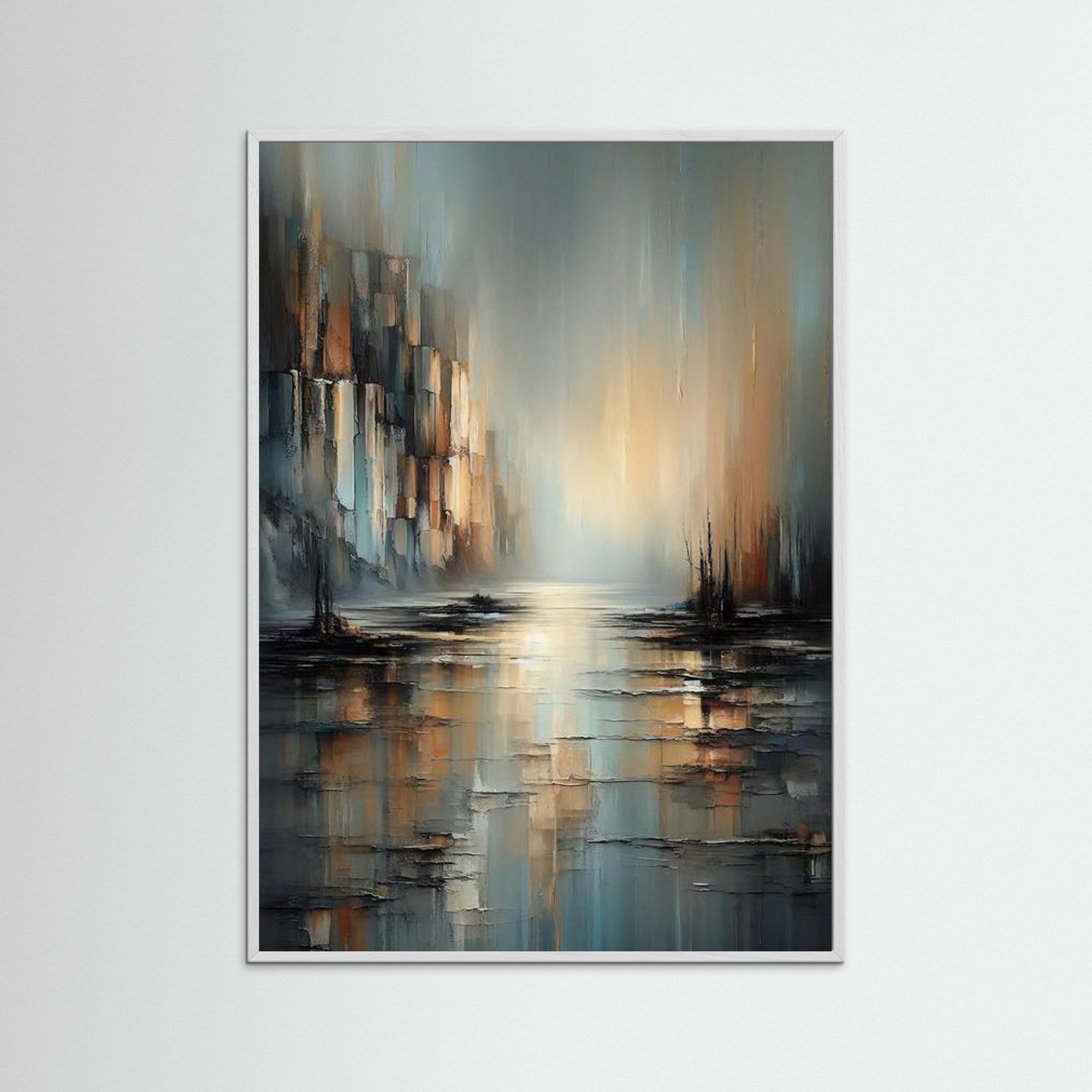 Mirror of Calm als Kunstdruck mit weißem Echtholzrahmen