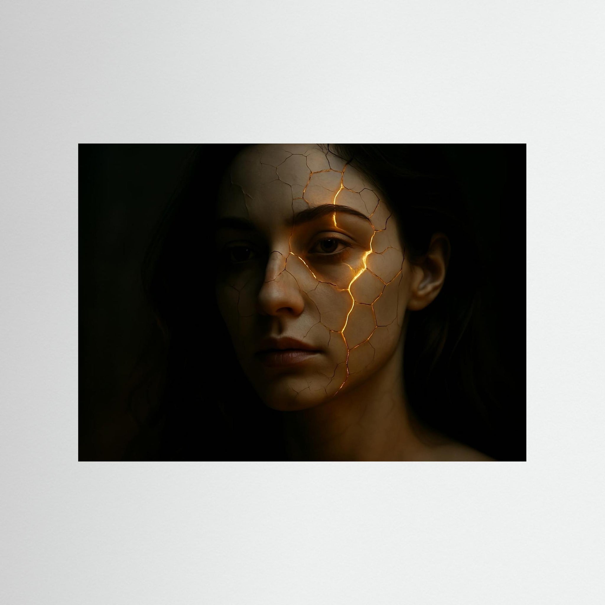 Cracked Glow – AI Art (Print)