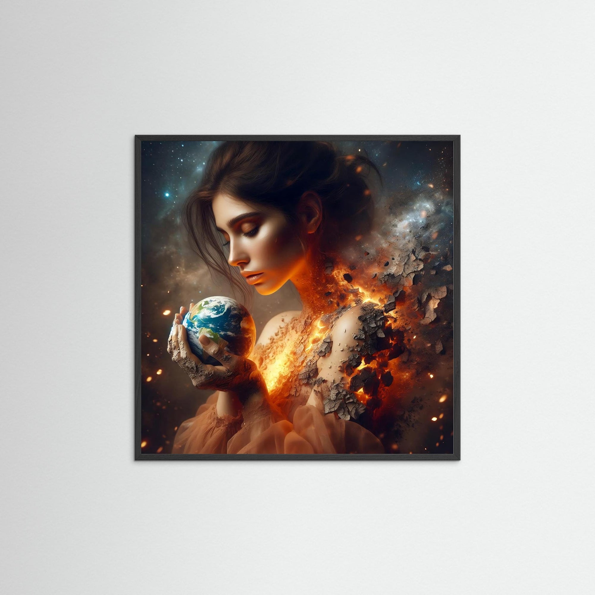 Mother of Ashes als Kunstwerk mit schwarzem Echtholzrahmen