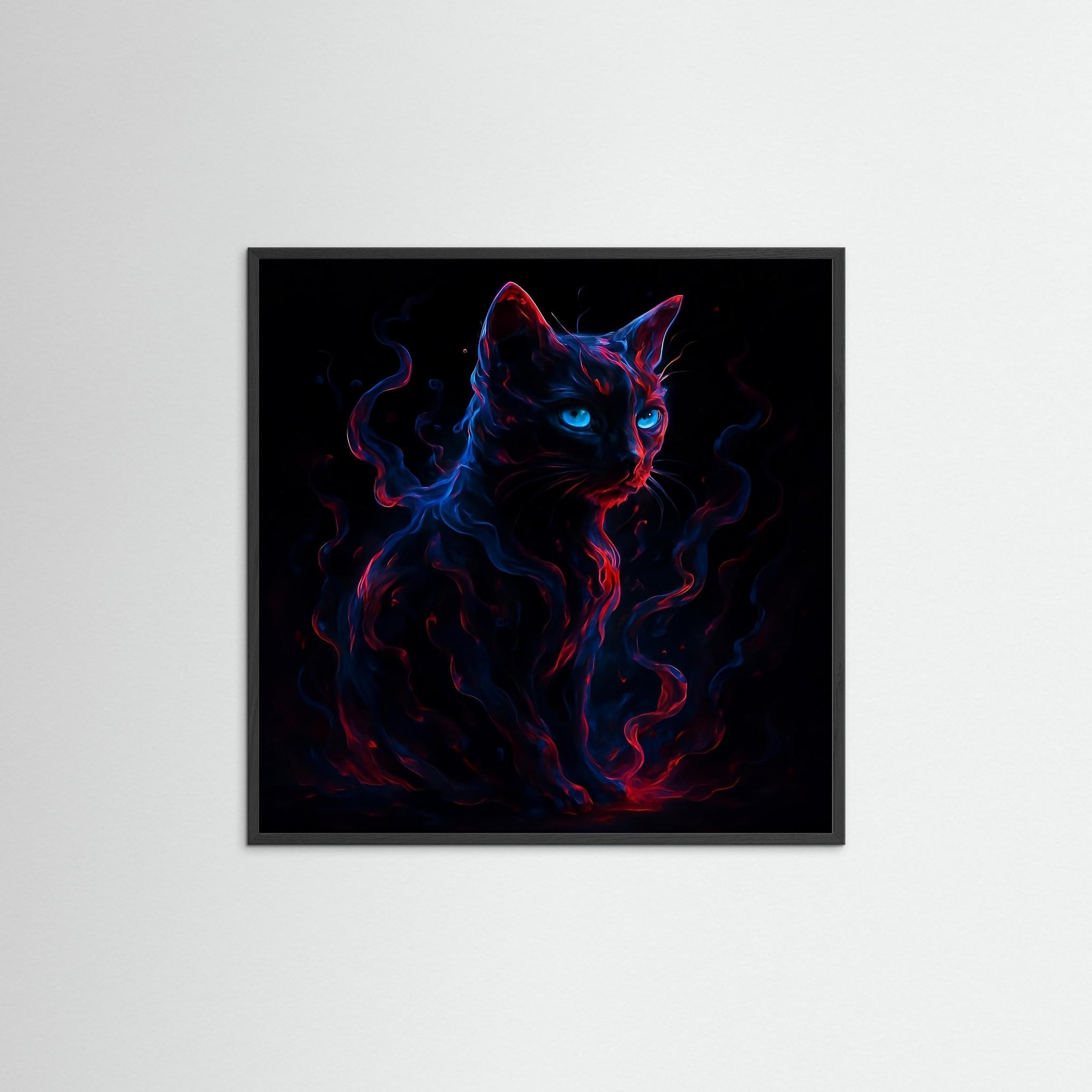 Mystic Whiskers als Kunstwerk mit blauem Echtholzrahmen