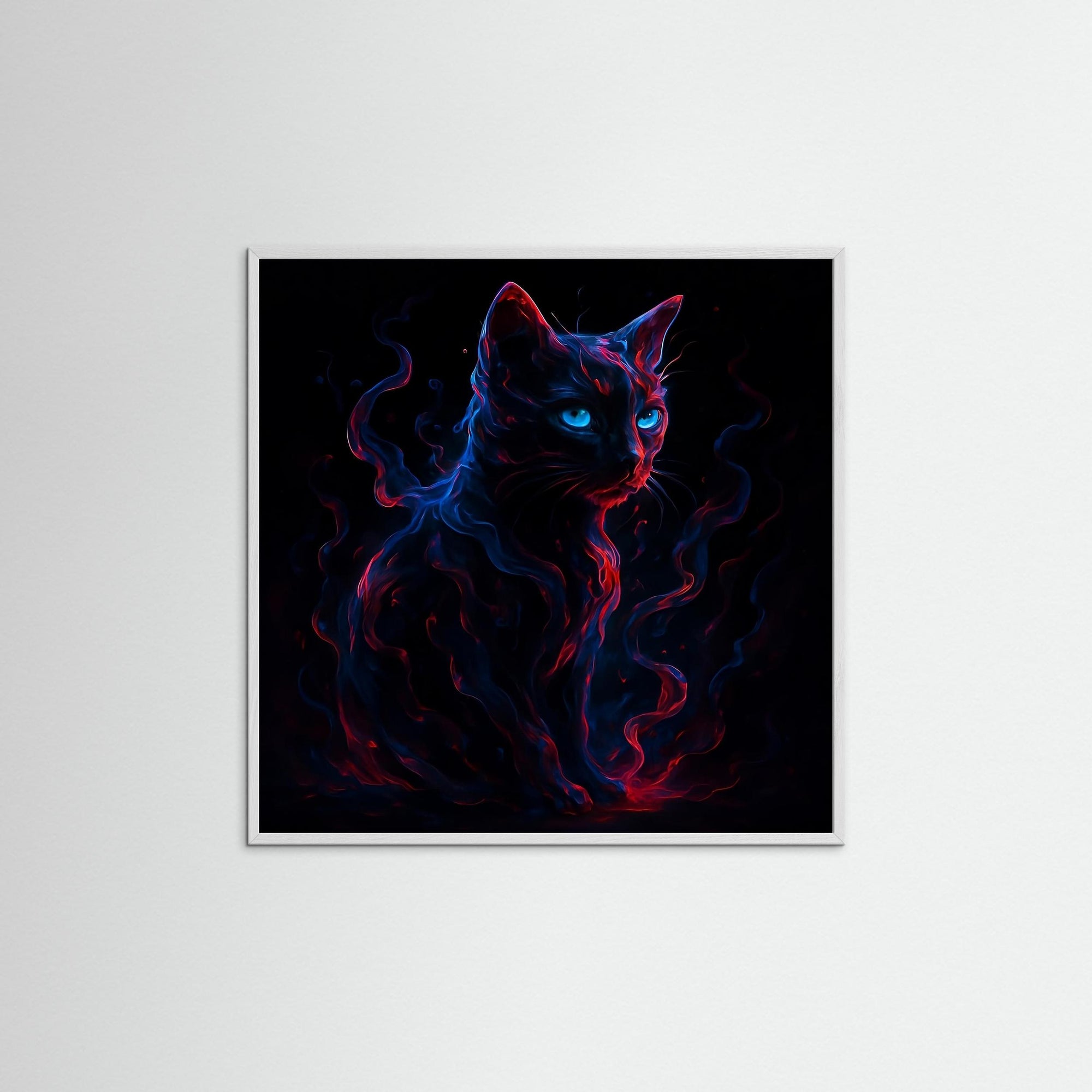 Mystic Whiskers als Kunstmotiv mit weißem Echtholzrahmen