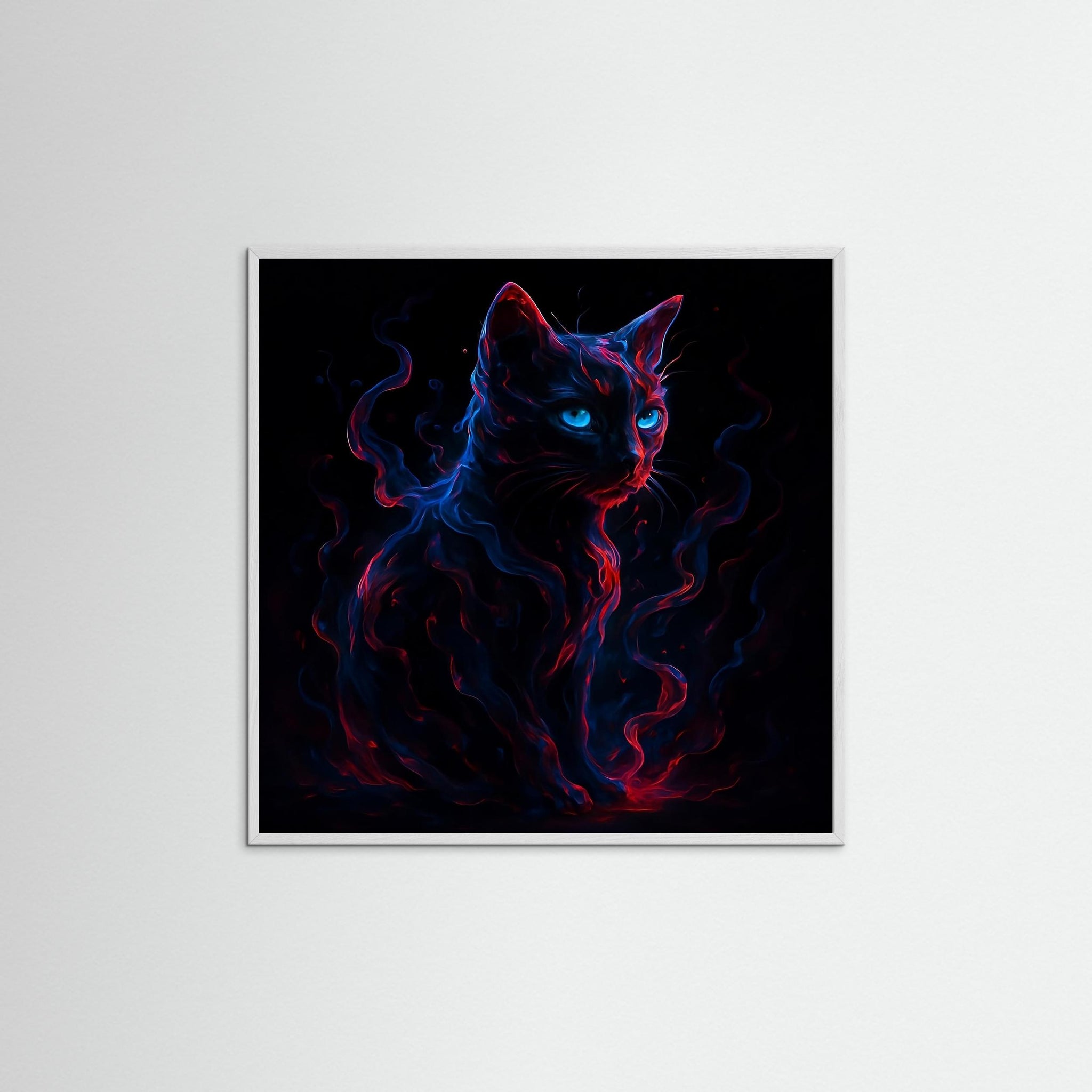 Mystic Whiskers als Kunstmotiv mit weißem Echtholzrahmen