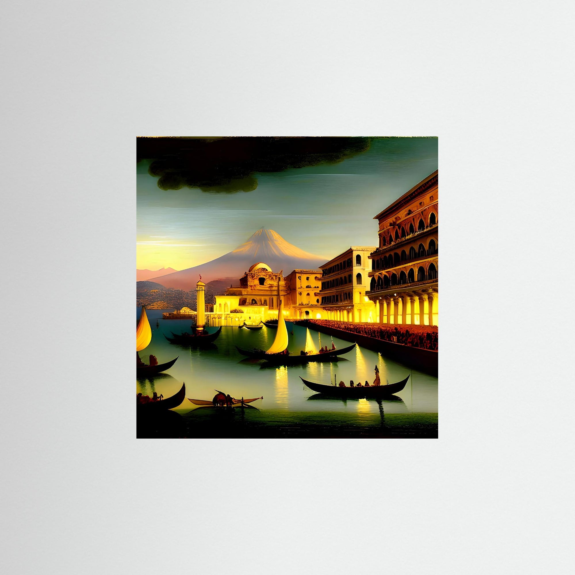 Neapel by Night als rahmenlose Wandkunst