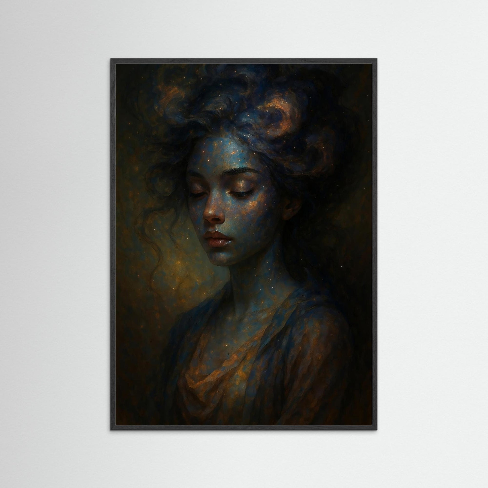 Nebula Within als Kunstwerk mit schwarzem Echtholzrahmen