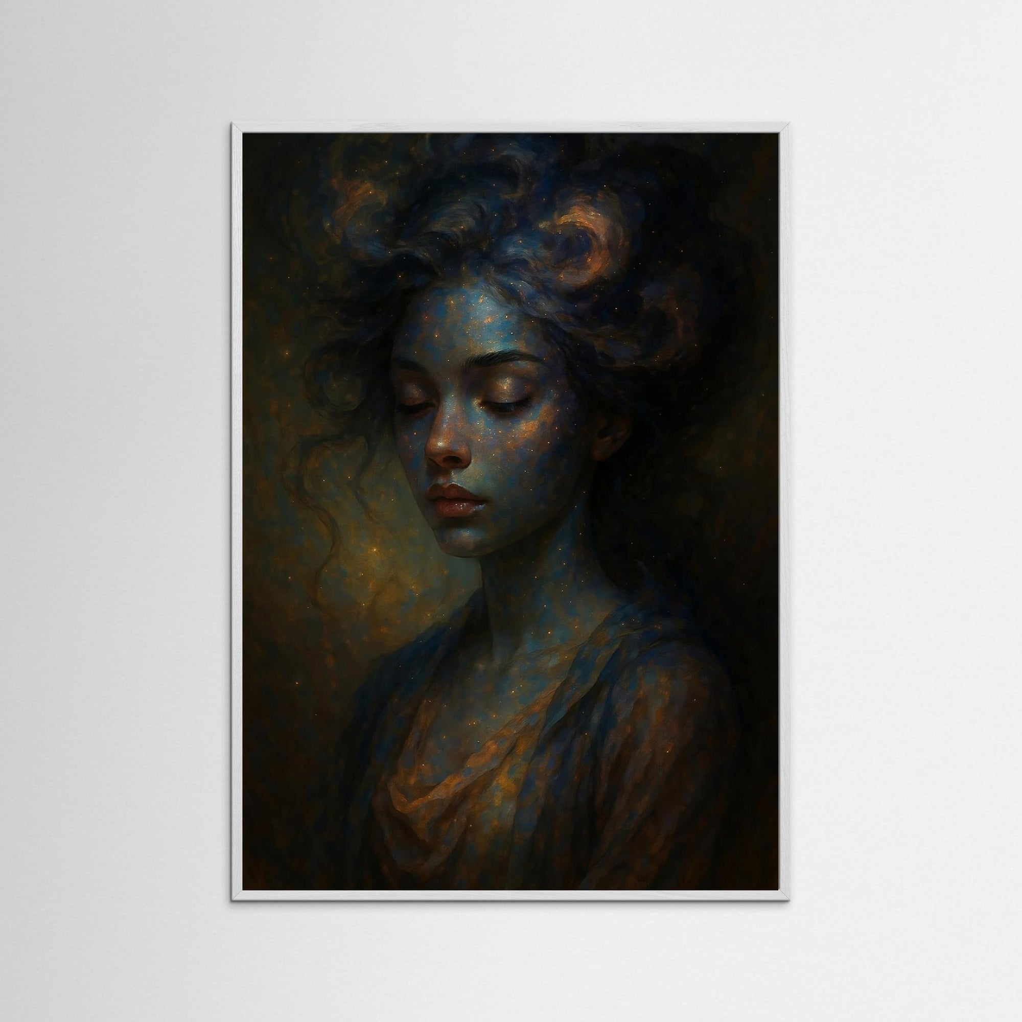 Nebula Within als Kunstmotiv mit weißem Echtholzrahmen
