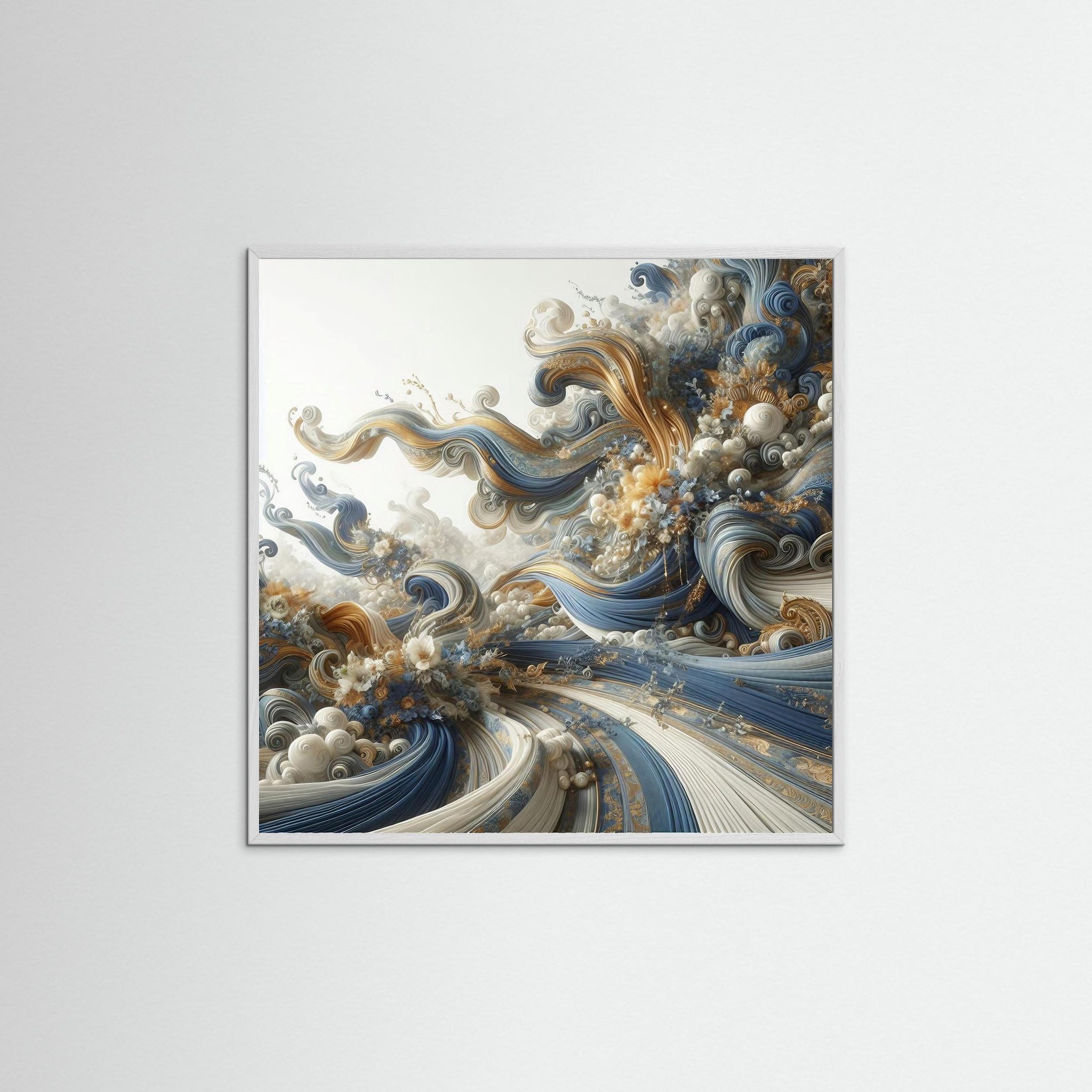 Ocean Whispers als Kunstmotiv mit weißem Echtholzrahmen