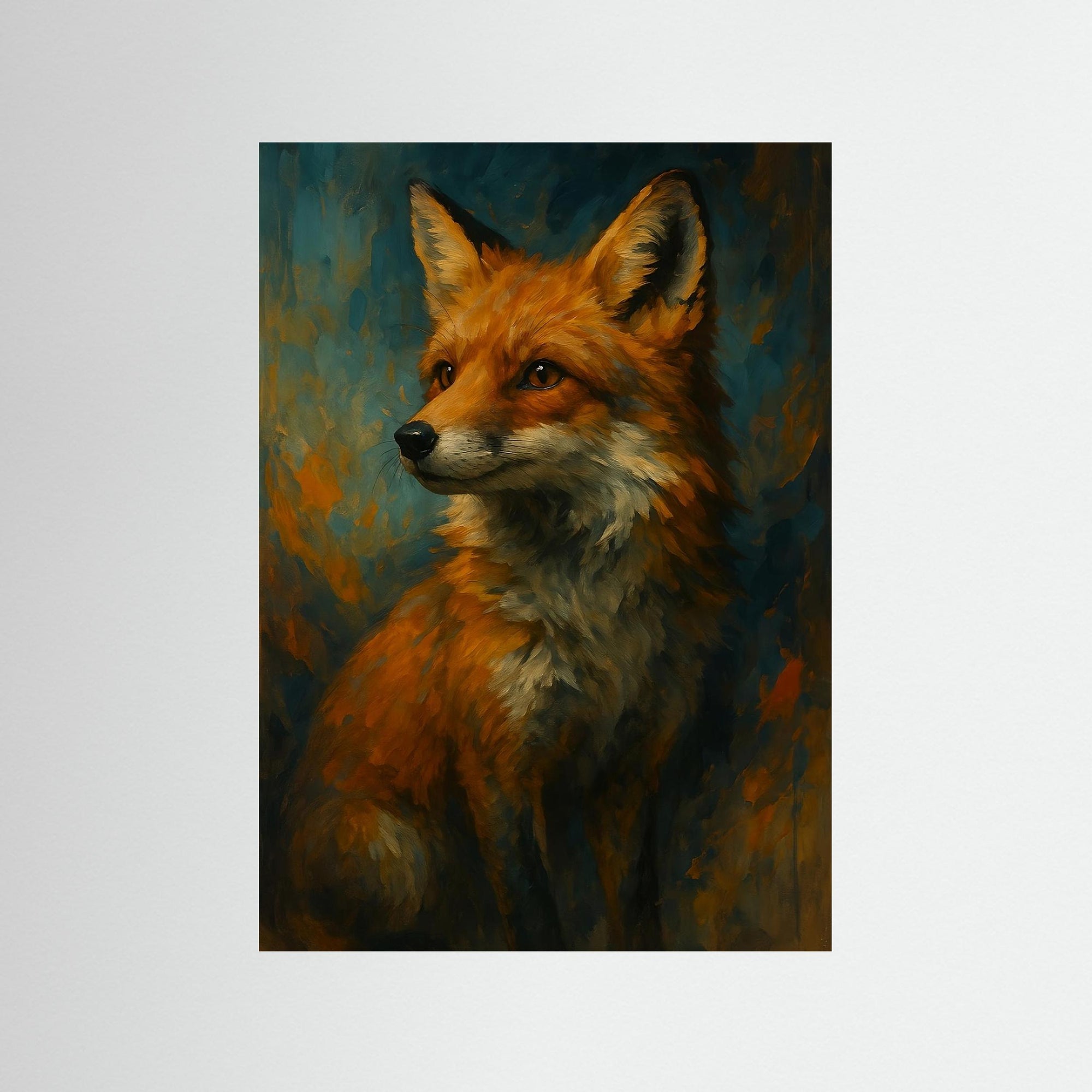 Painted Fox als rahmenlose Wandkunst