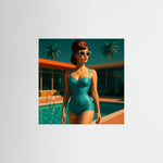 Poolside Muse als rahmenlose Wandkunst