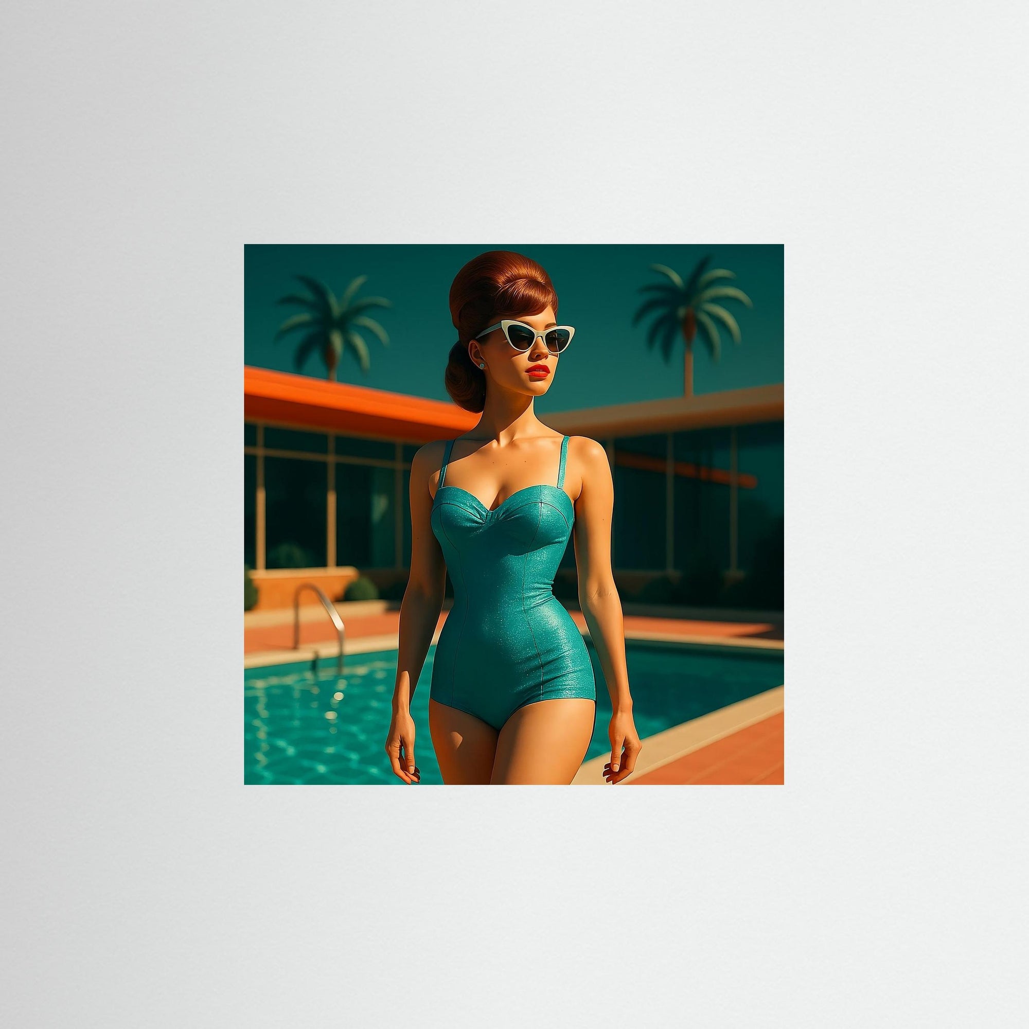 Poolside Muse als rahmenlose Wandkunst