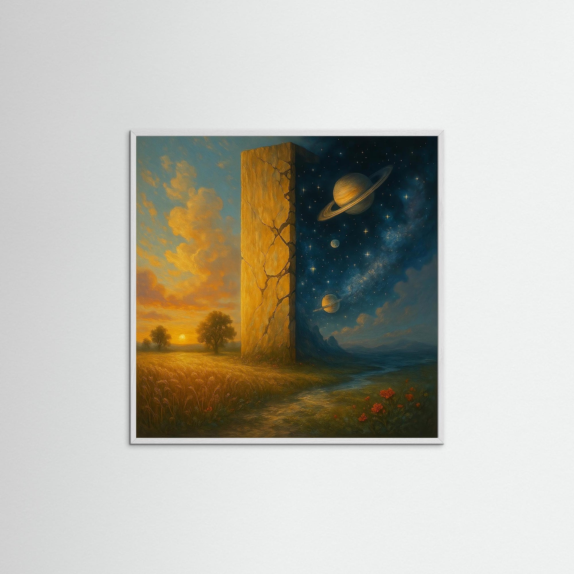 Portal als Kunstmotiv mit weißem Echtholzrahmen