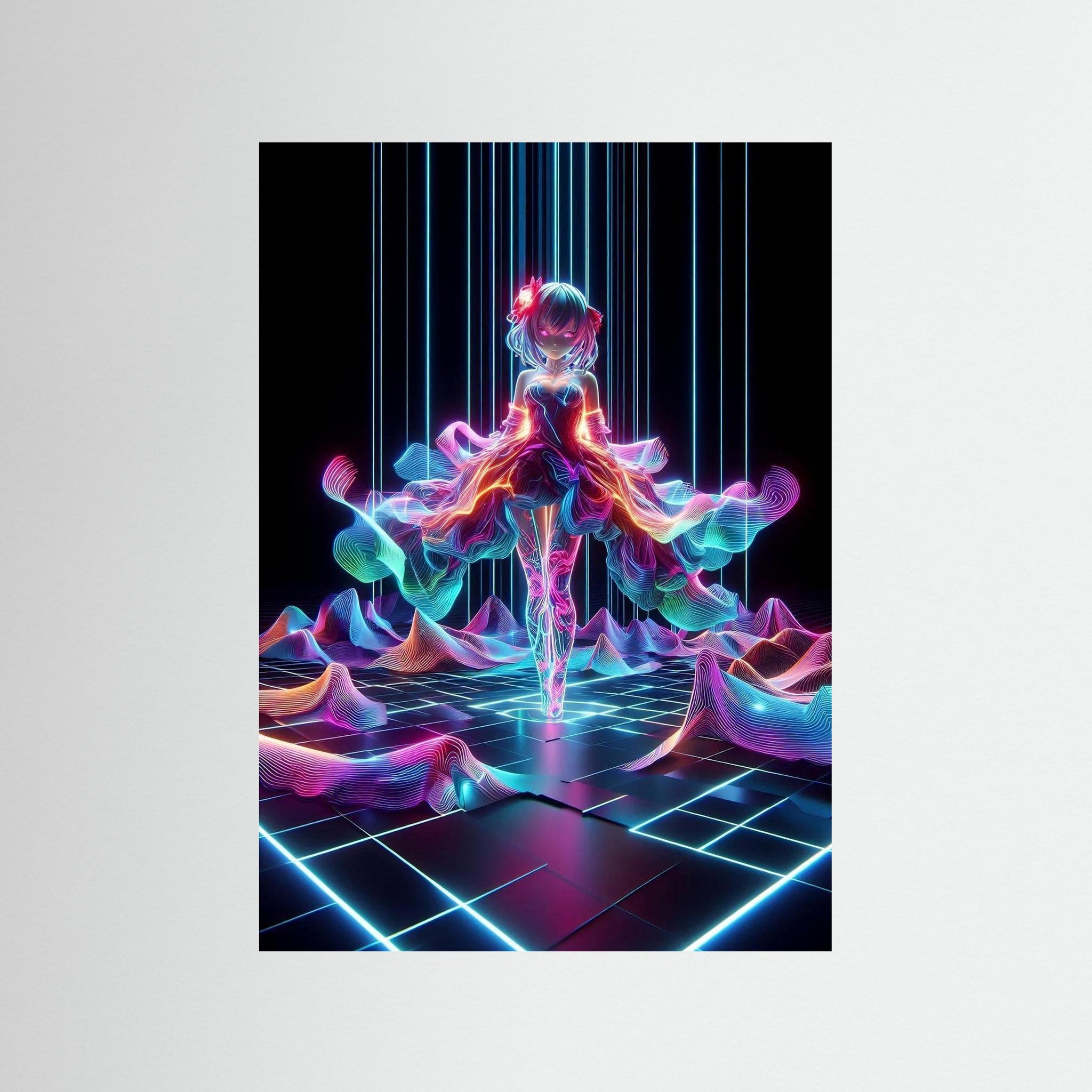 Pulsewave Princess als rahmenlose Wandkunst