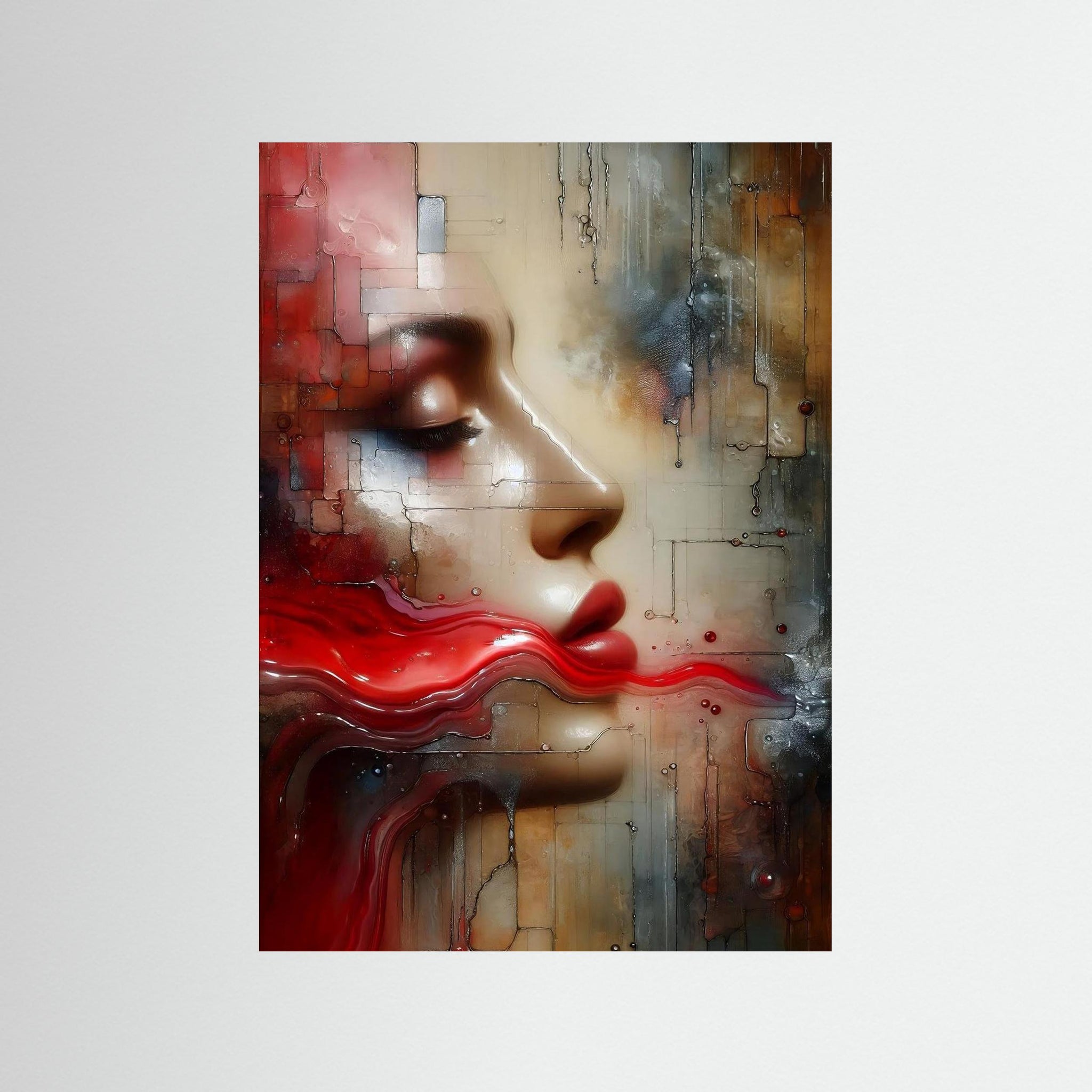 Red Frequency als rahmenlose Wandkunst