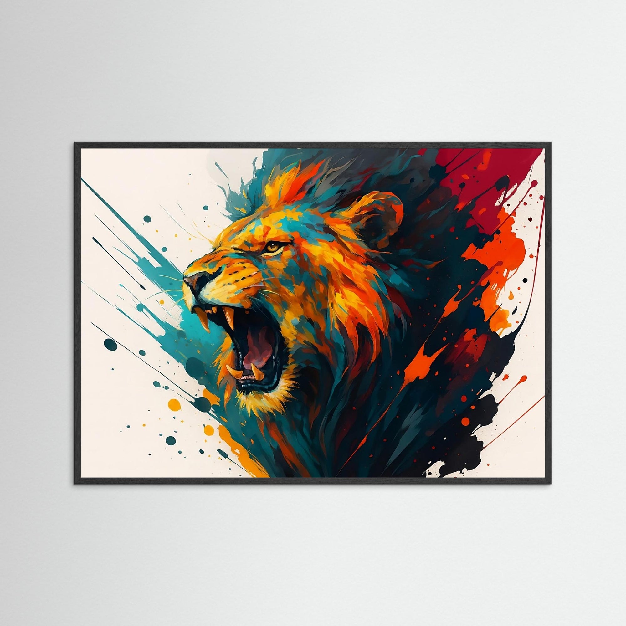 Roarstroke als Kunstwerk mit schwarzem Echtholzrahmen
