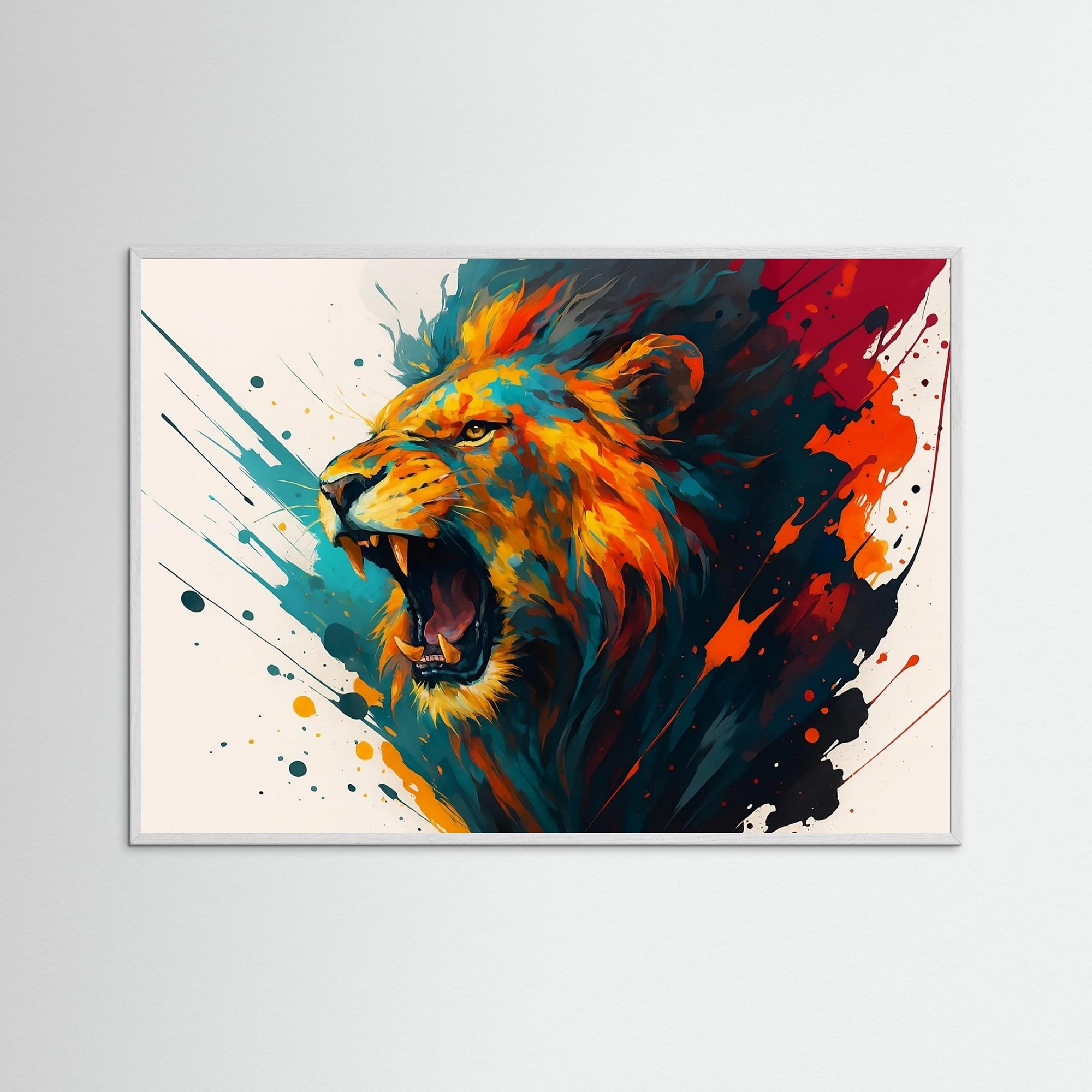 Roarstroke als Kunstmotiv mit weißem Echtholzrahmen
