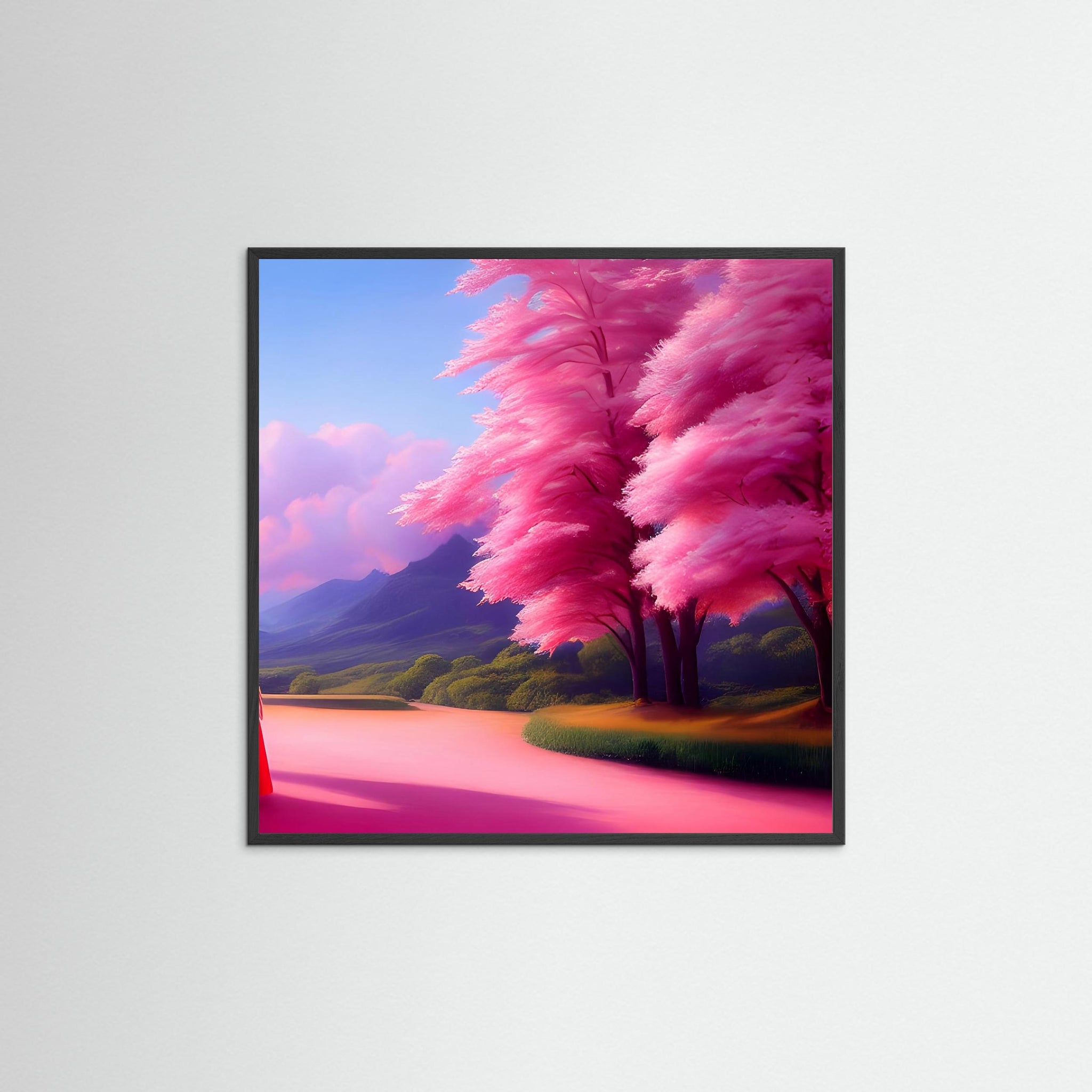 Rose is Beautiful als Kunstmotiv mit schwarzem Echtholzrahmen