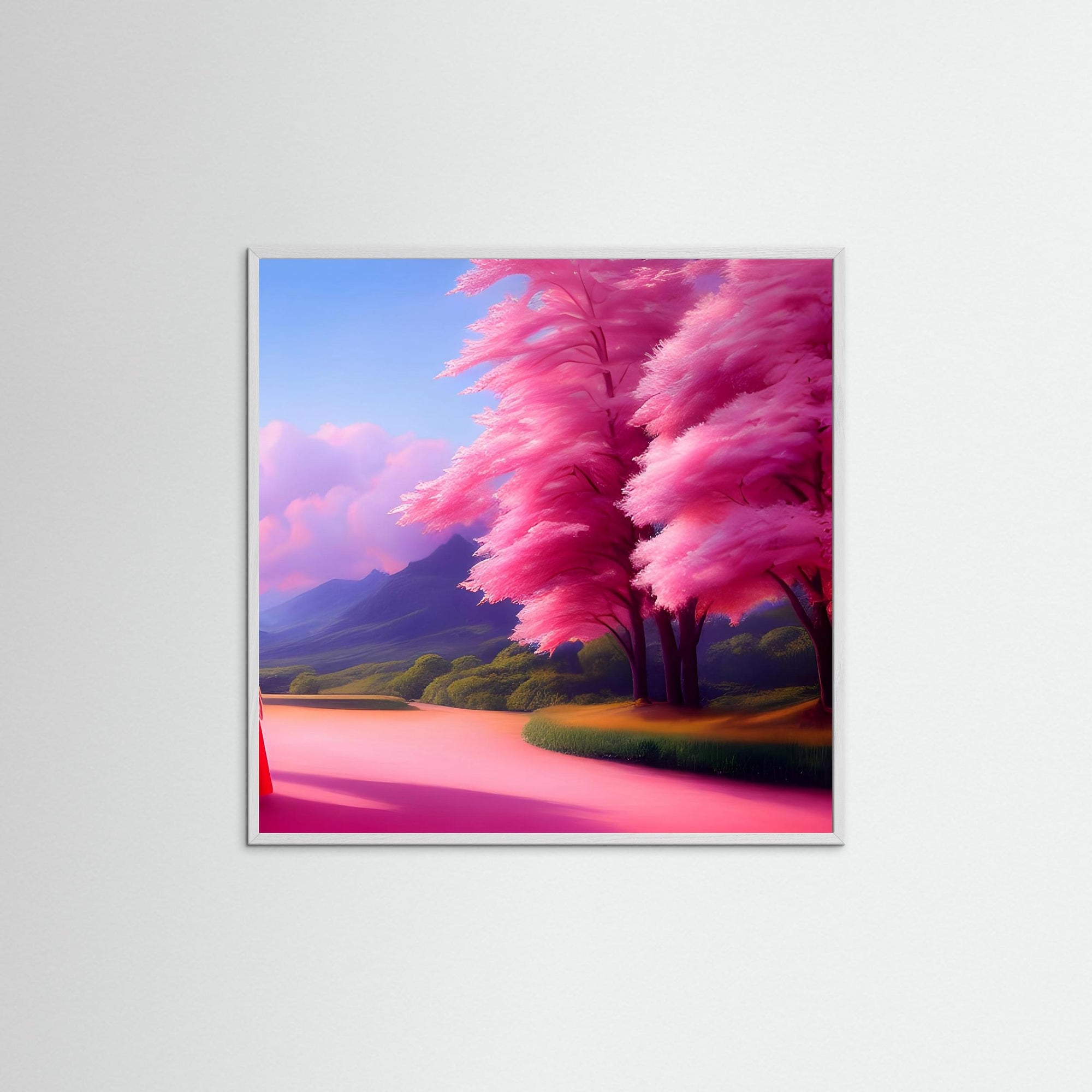 Gerahmte Ausführung des Kunstwerks Rose is Beautiful mit weißem Echtholzrahmen