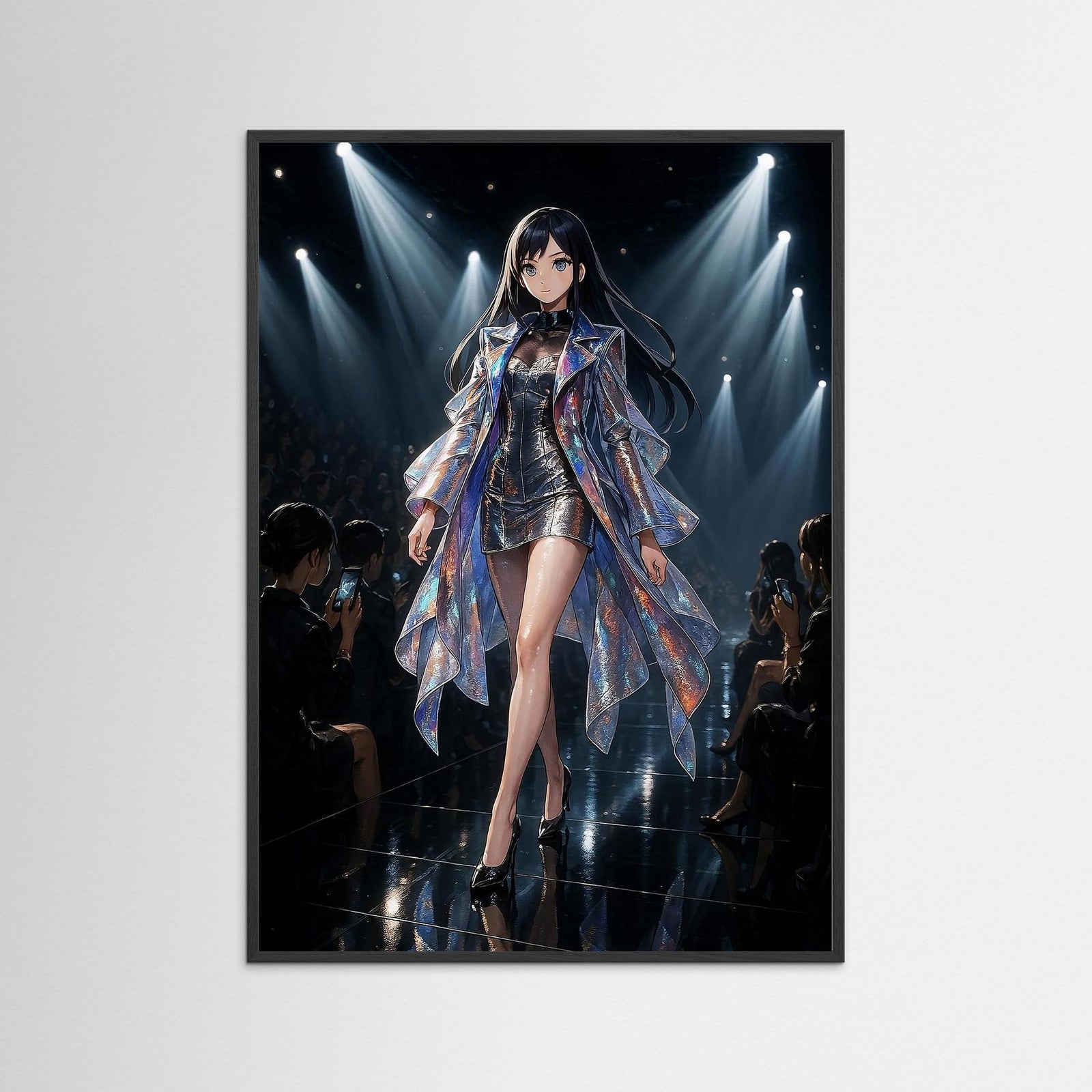 Runway Radiance als Kunstwerk mit schwarzem Echtholzrahmen
