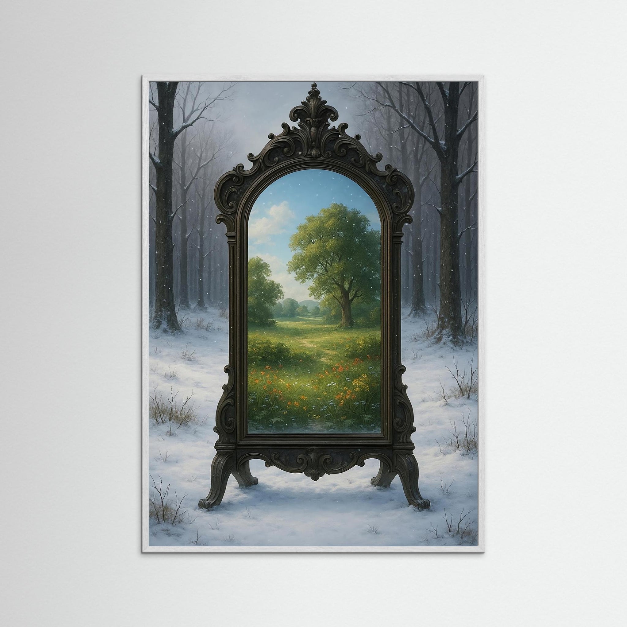 Seasons Beyond als Kunstmotiv mit weißem Echtholzrahmen