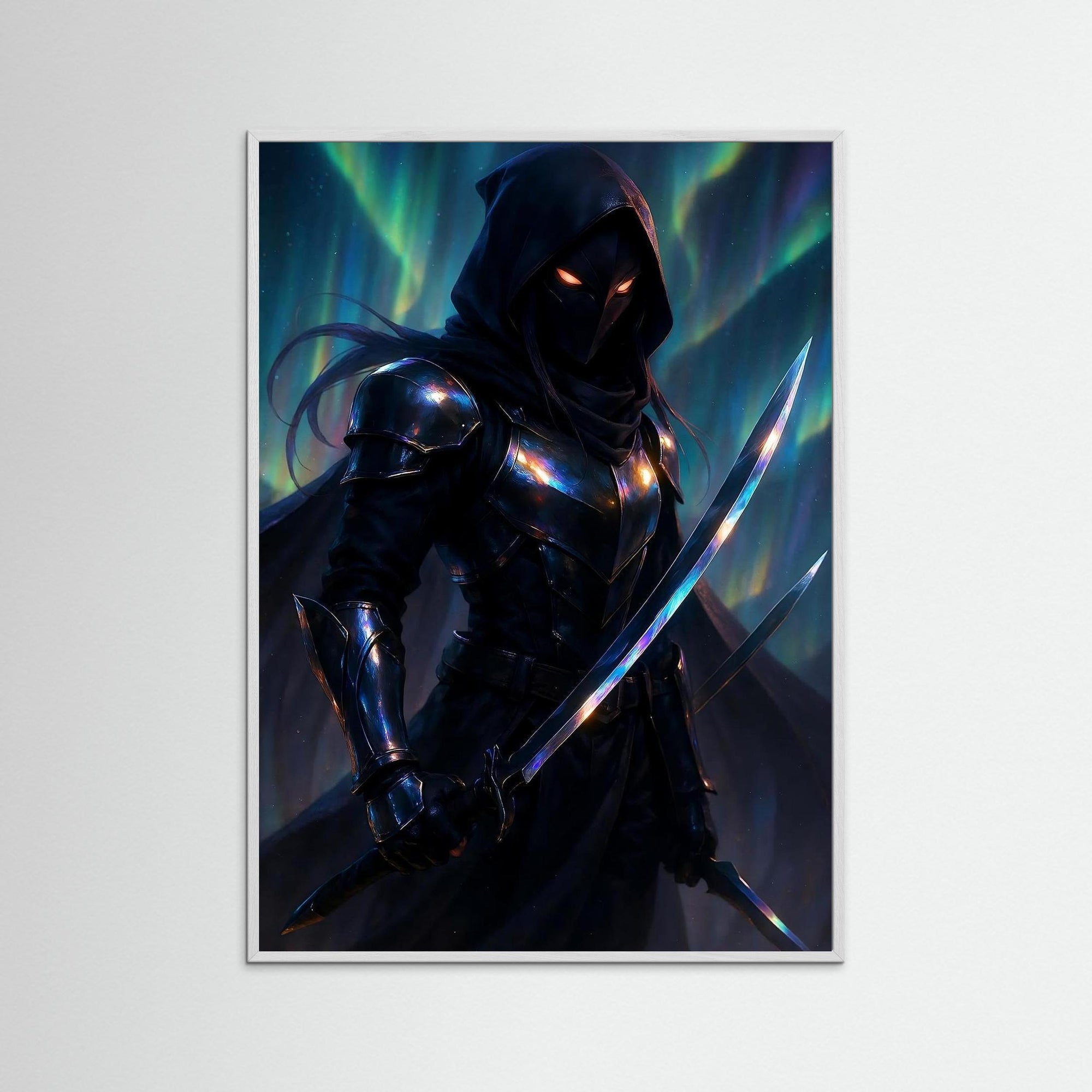 Shadowblade als Kunstmotiv mit weißem Echtholzrahmen