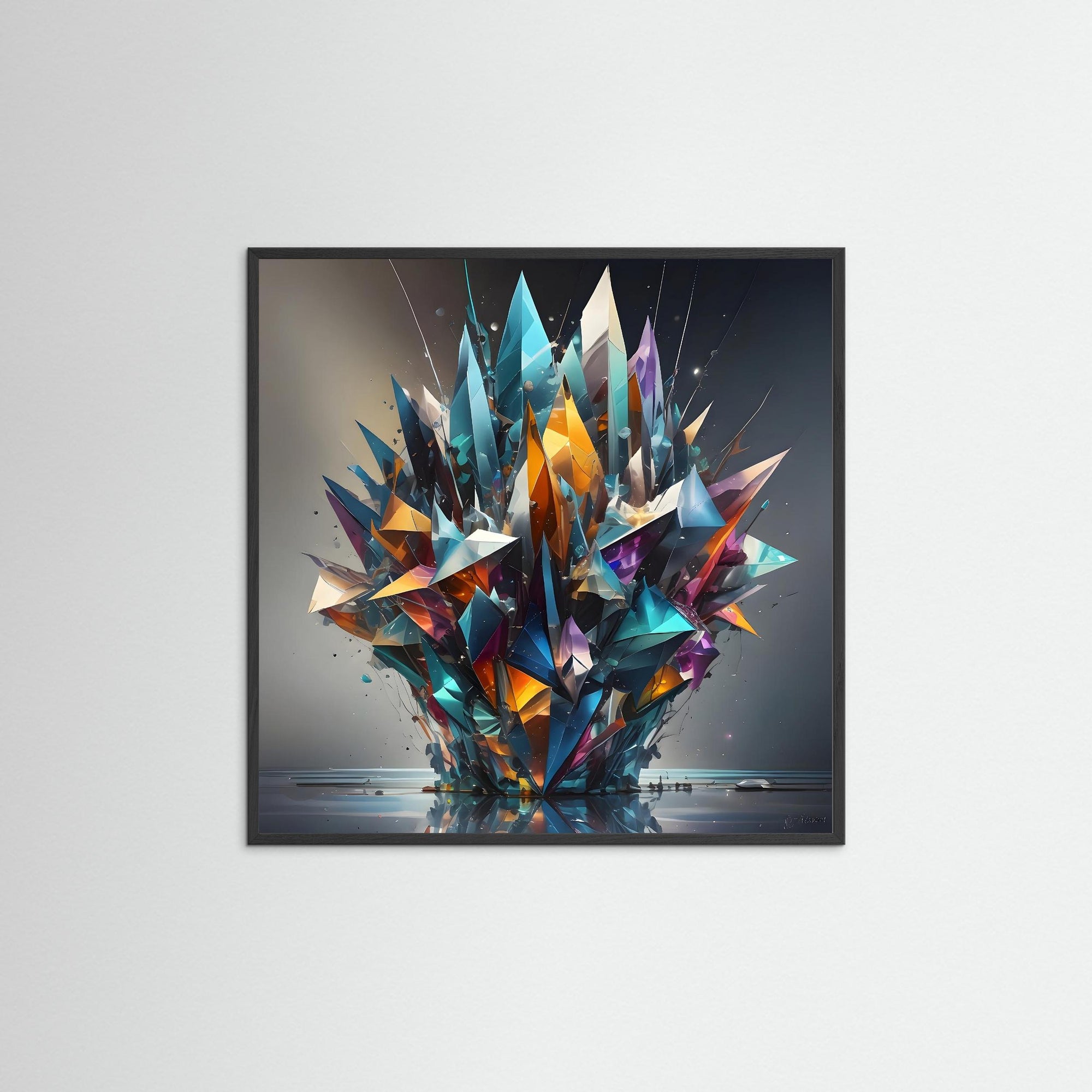 Shards of Creation als Kunstwerk mit schwarzem Echtholzrahmen