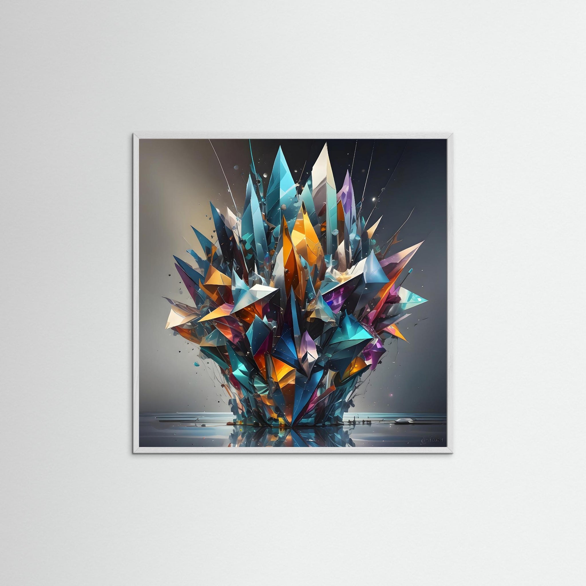 Shards of Creation als Kunstdruck mit weißem Echtholzrahmen