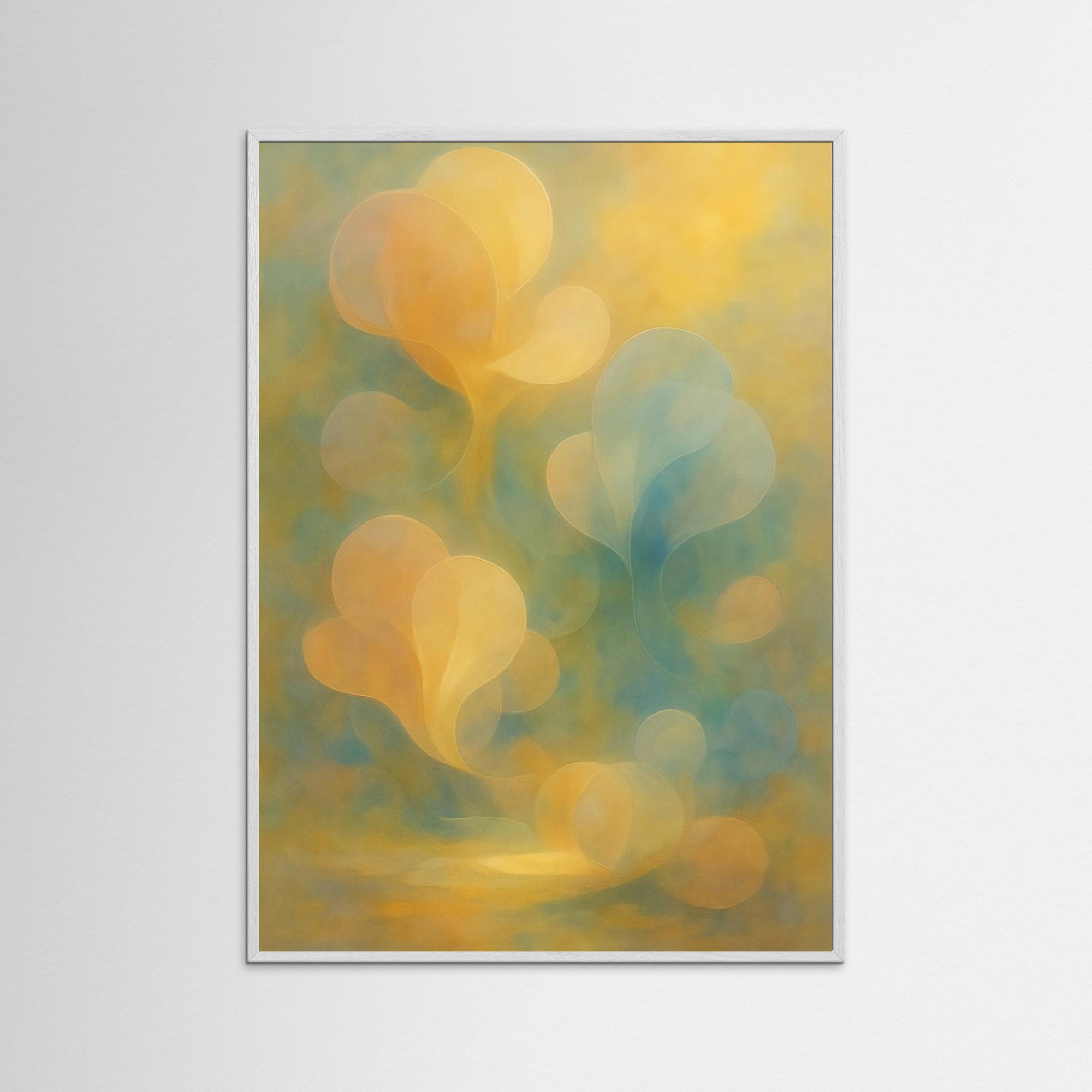 Soft Whispers als Kunstwerk mit weißem Echtholzrahmen
