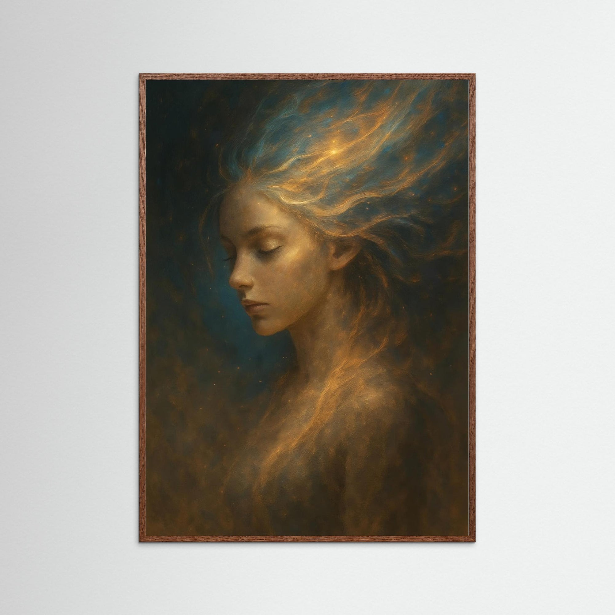 Solar Dream als Kunstmotiv mit Echtholzrahmen in Eiche Dunkel