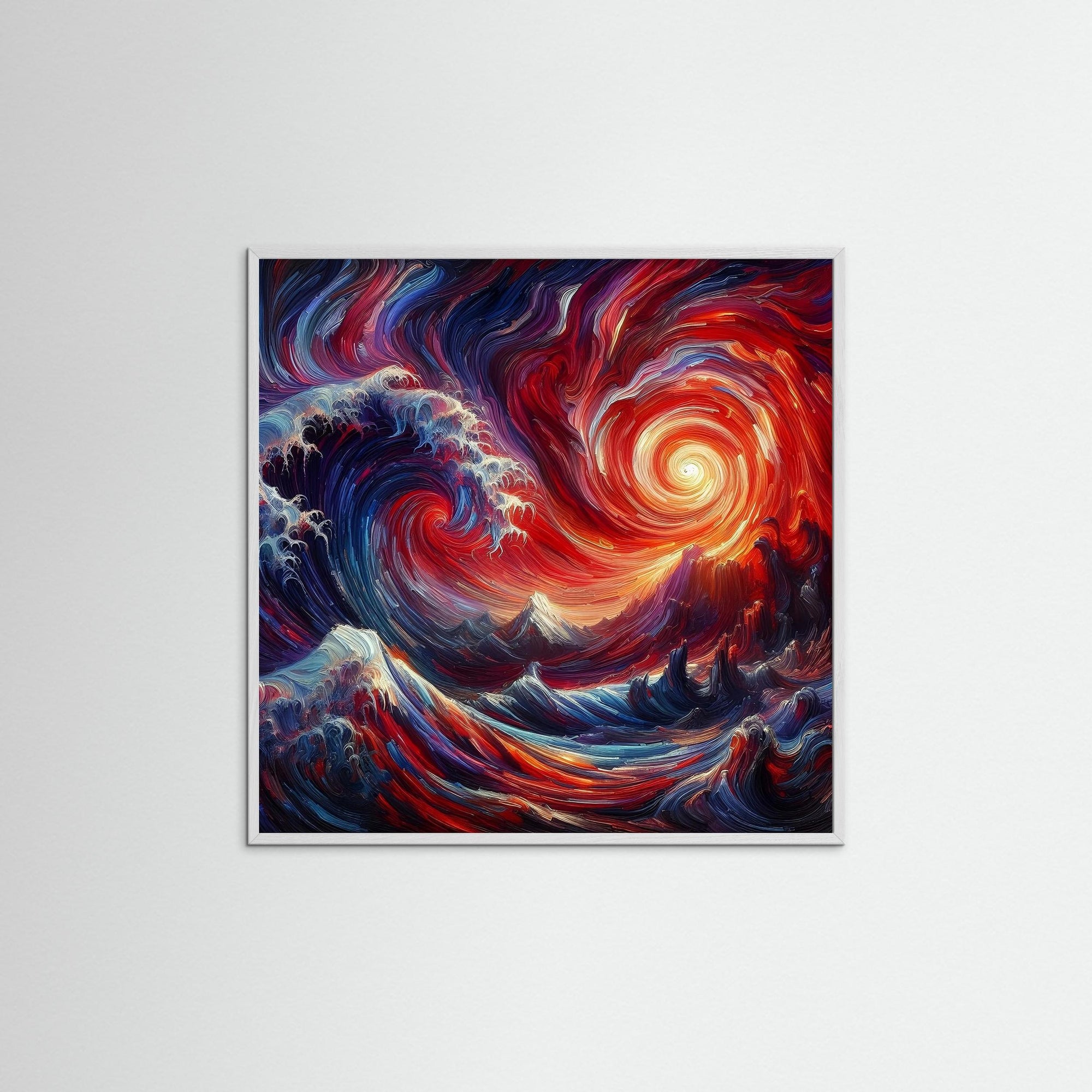 Solar Tempest als Kunstdruck mit weißem Echtholzrahmen