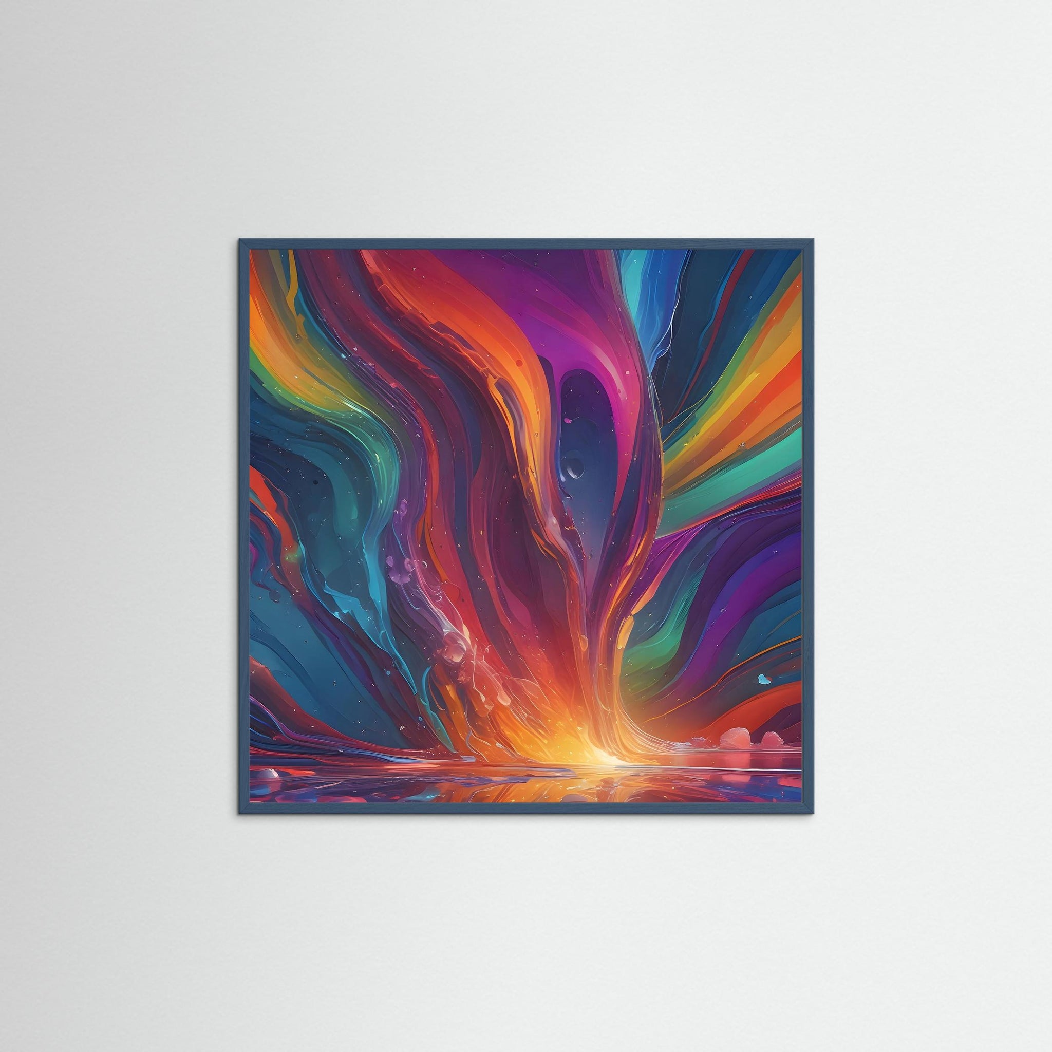 Spectrum Vortex als Kunstwerk mit Echtholzrahmen in Petrol