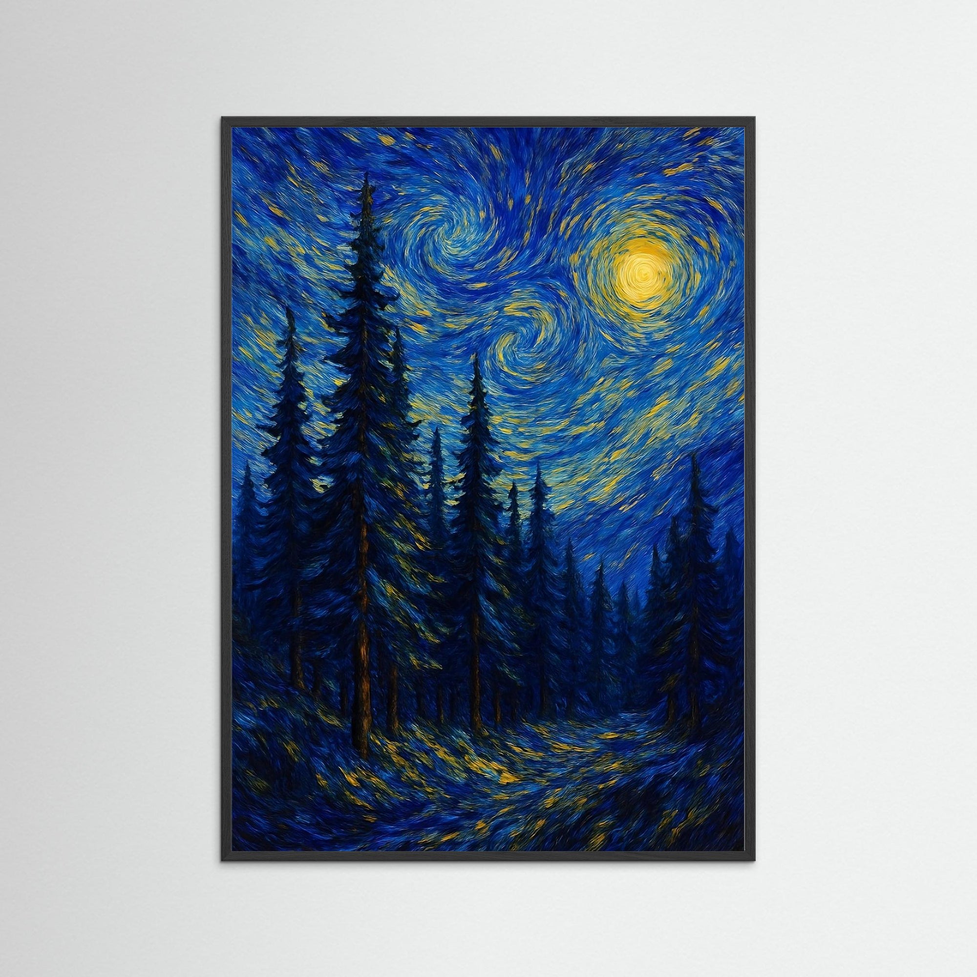 Star Whirl als Kunstwerk mit schwarzem Echtholzrahmen