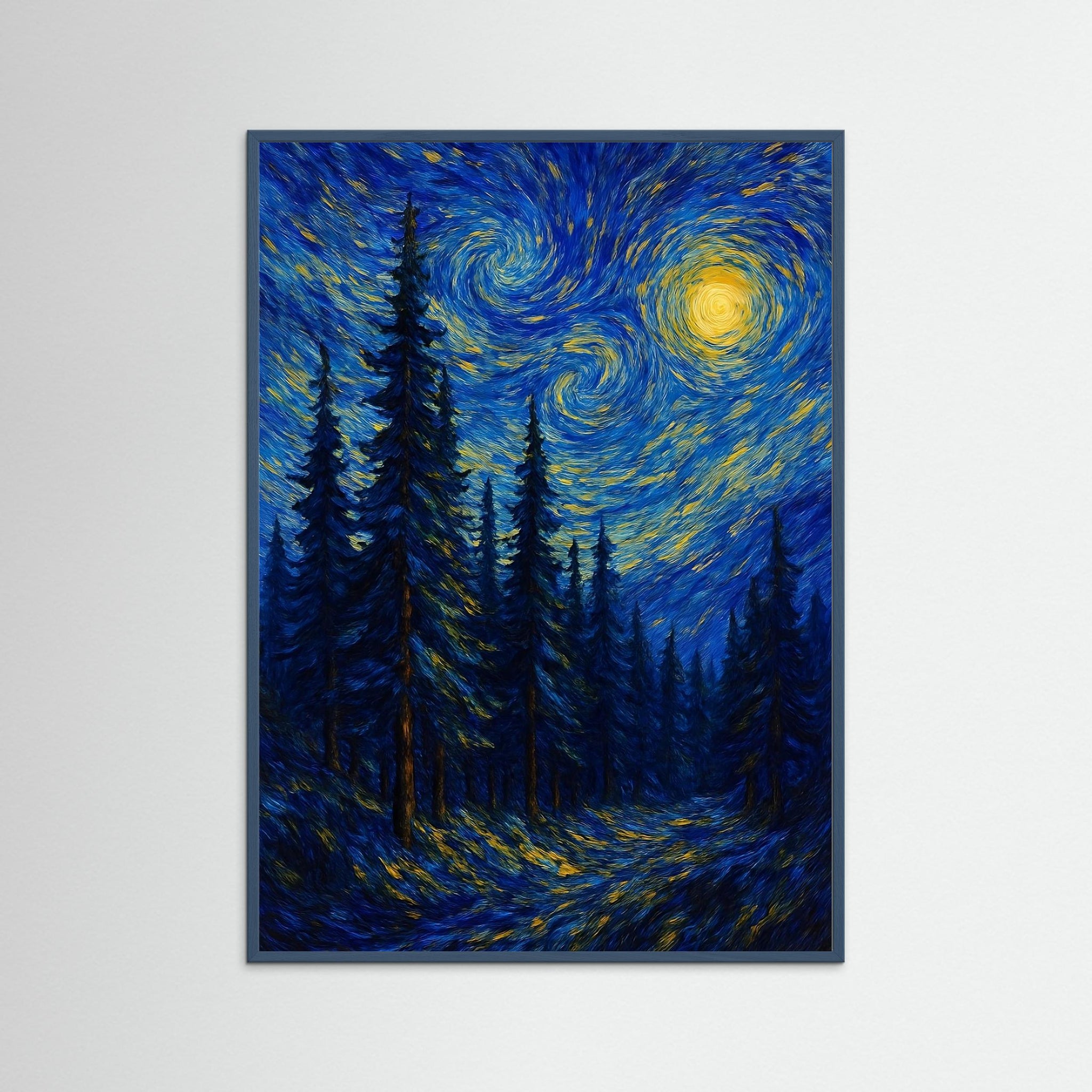 Star Whirl als Kunstdruck mit Echtholzrahmen in Teal