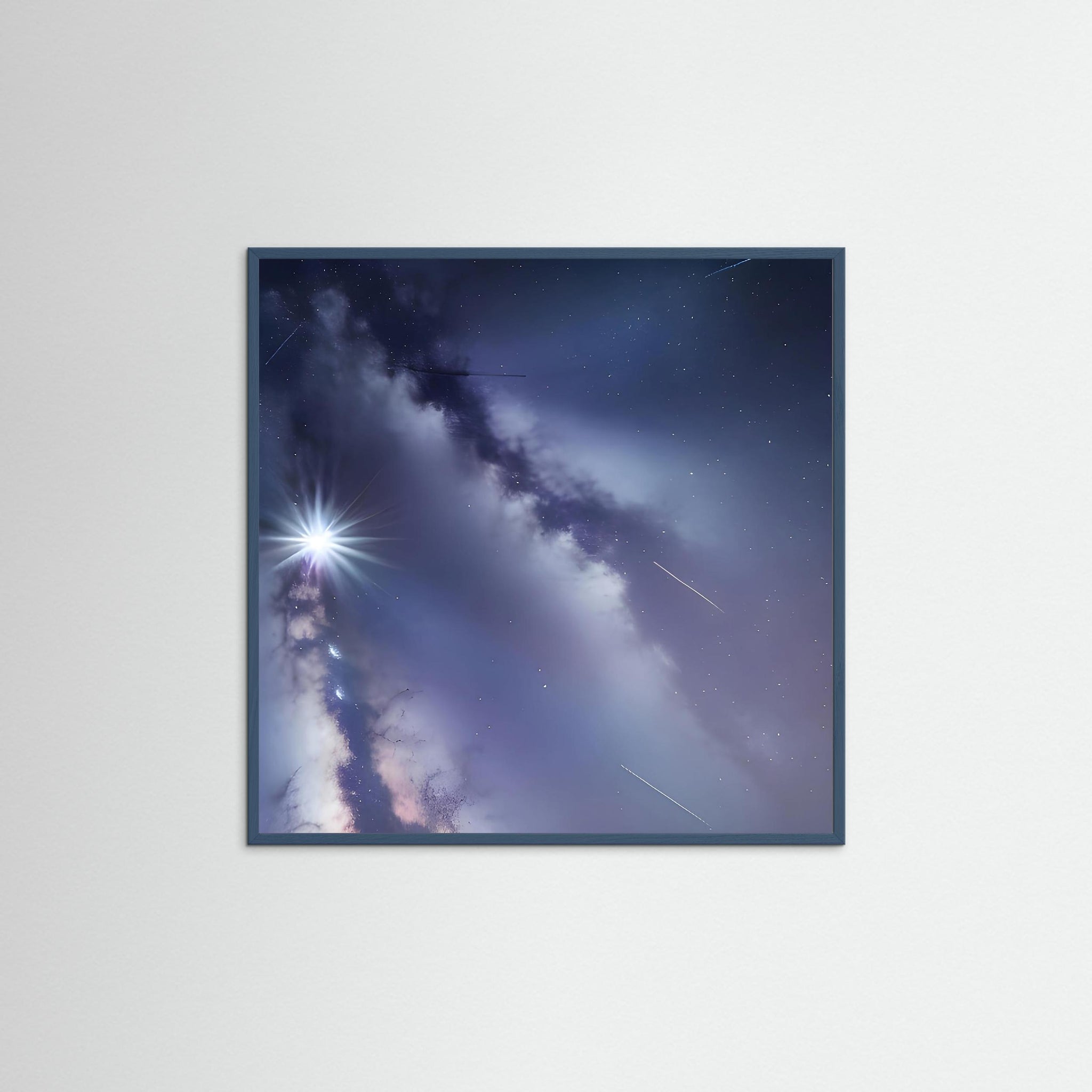 Starlight Genesis als Kunstmotiv mit Echtholzrahmen in Teal