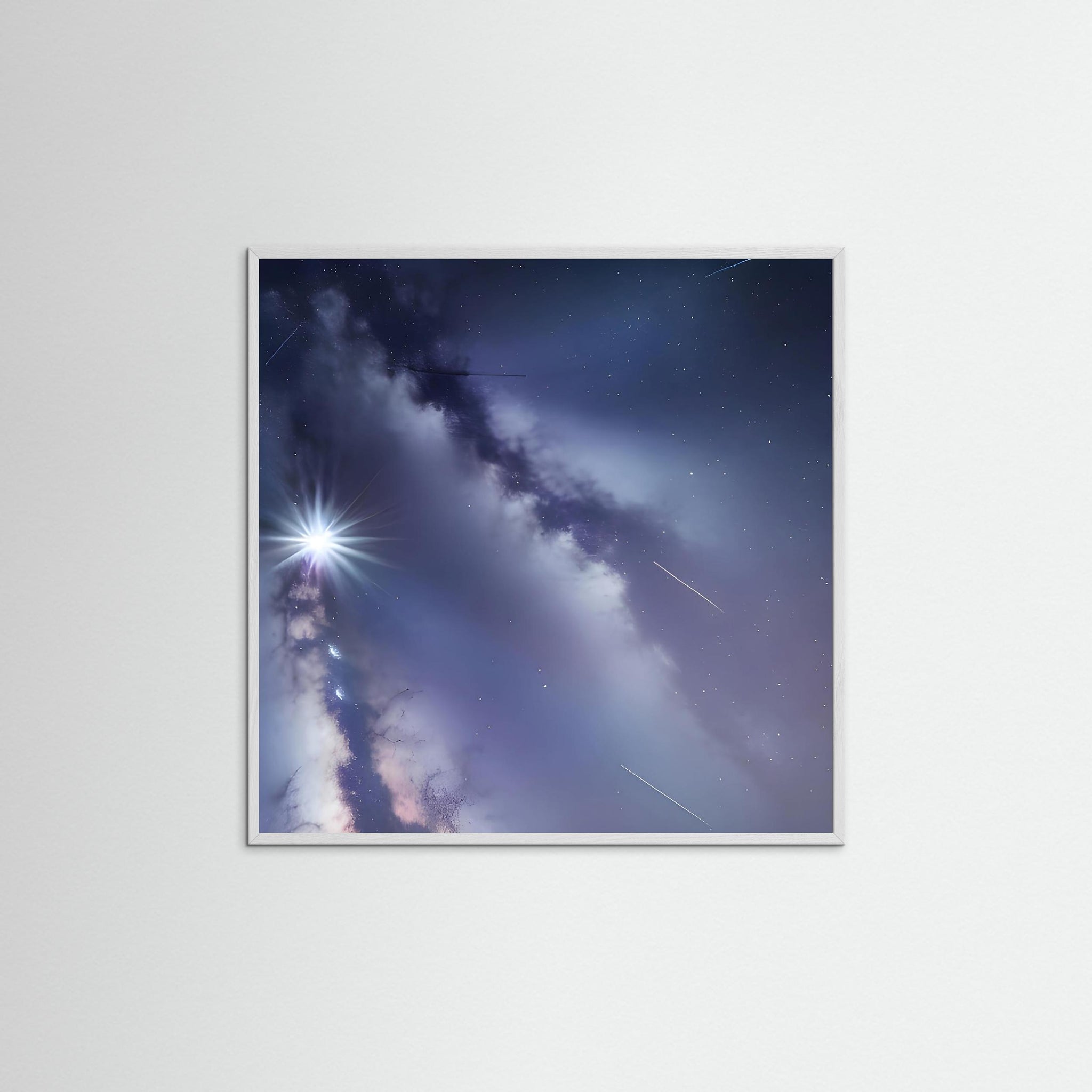 Starlight Genesis als Kunstdruck mit weißem Echtholzrahmen