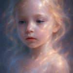 Porträt eines Kindes in starlight-artiger Lichtstimmung – emotionale, sanfte AI Art mit digitaler Magie