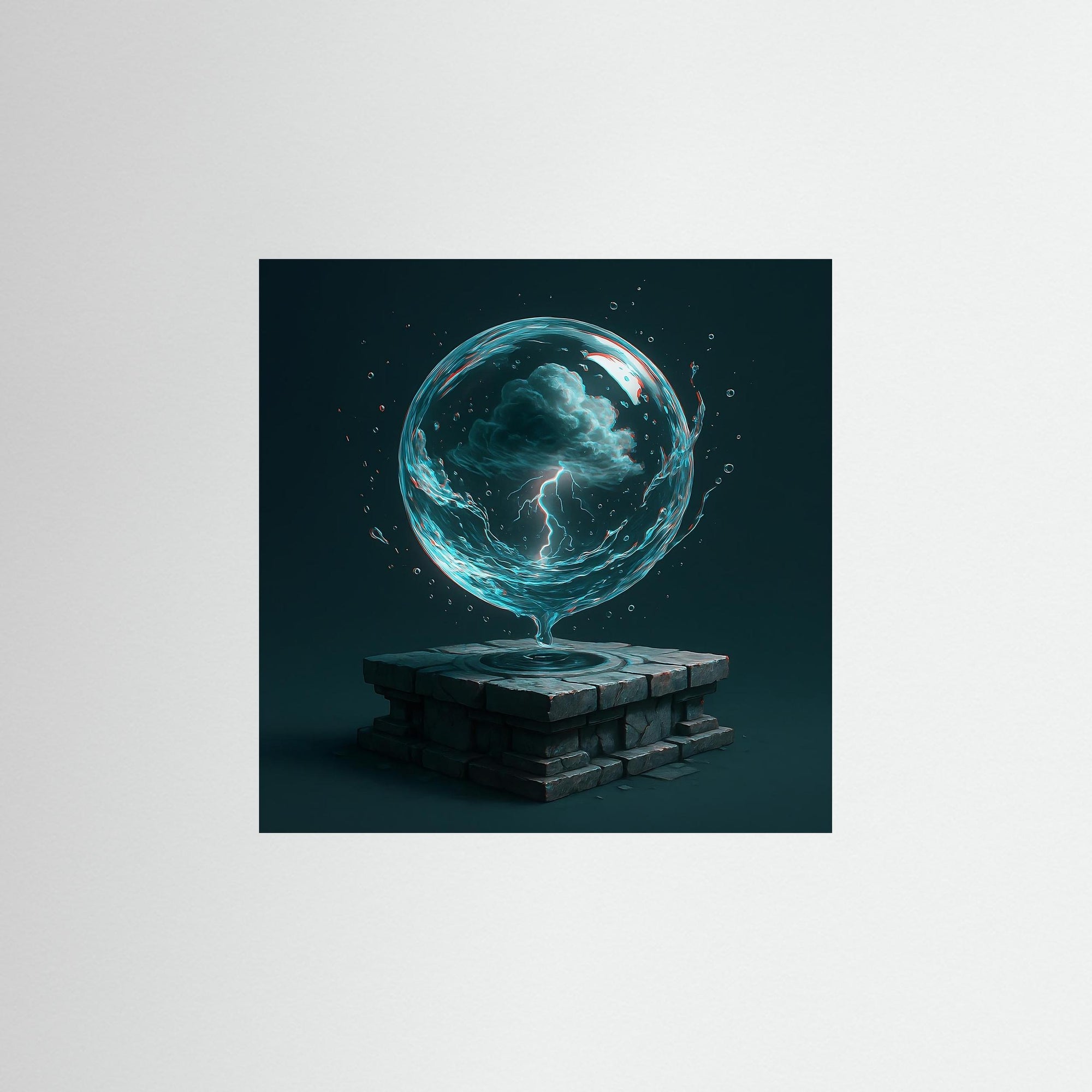 Storm Sphere als rahmenlose Wandkunst