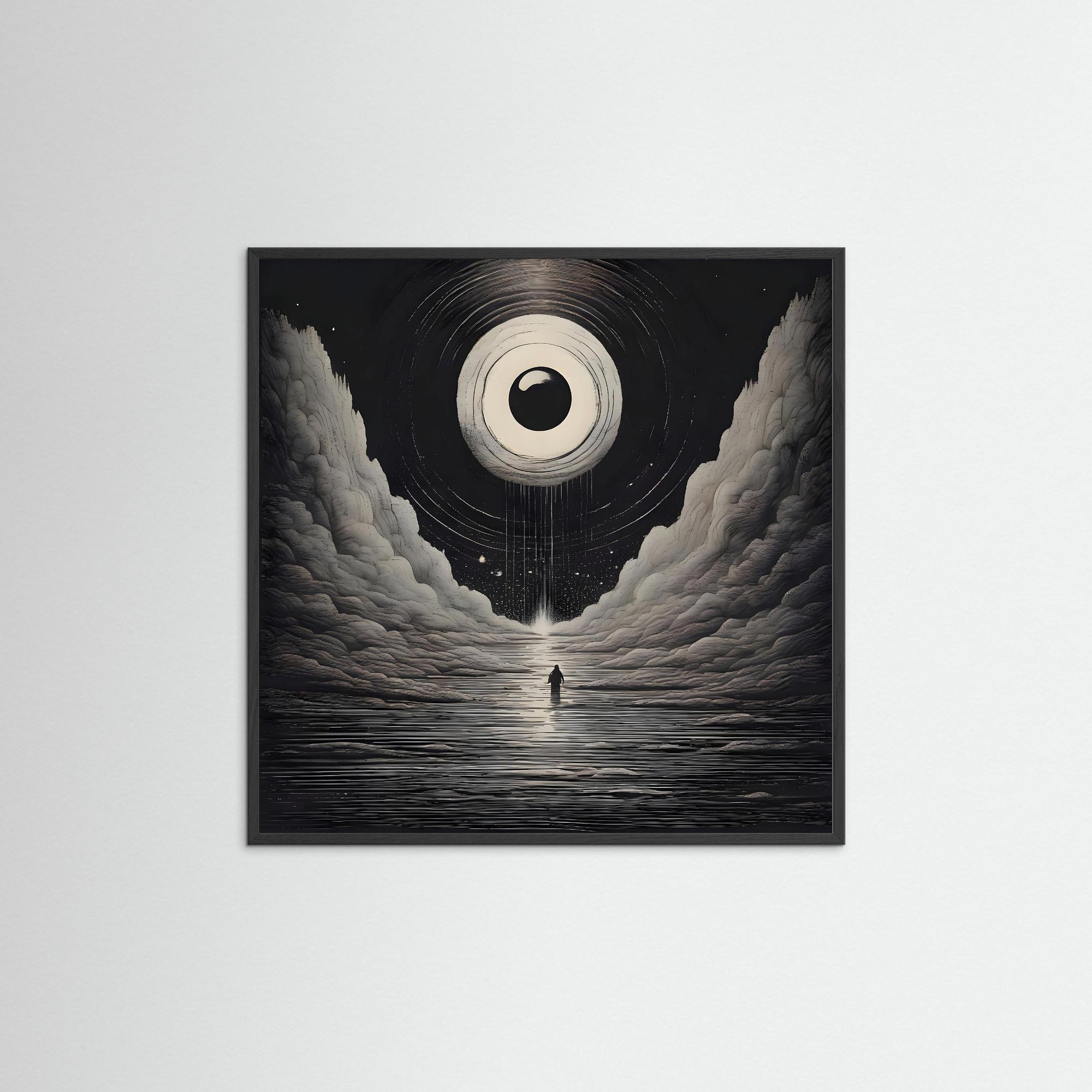 The Cosmic Gaze als Kunstwerk mit schwarzem Echtholzrahmen