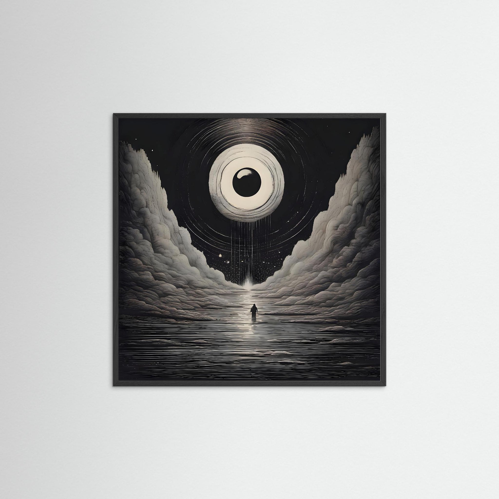 The Cosmic Gaze als Kunstwerk mit schwarzem Echtholzrahmen
