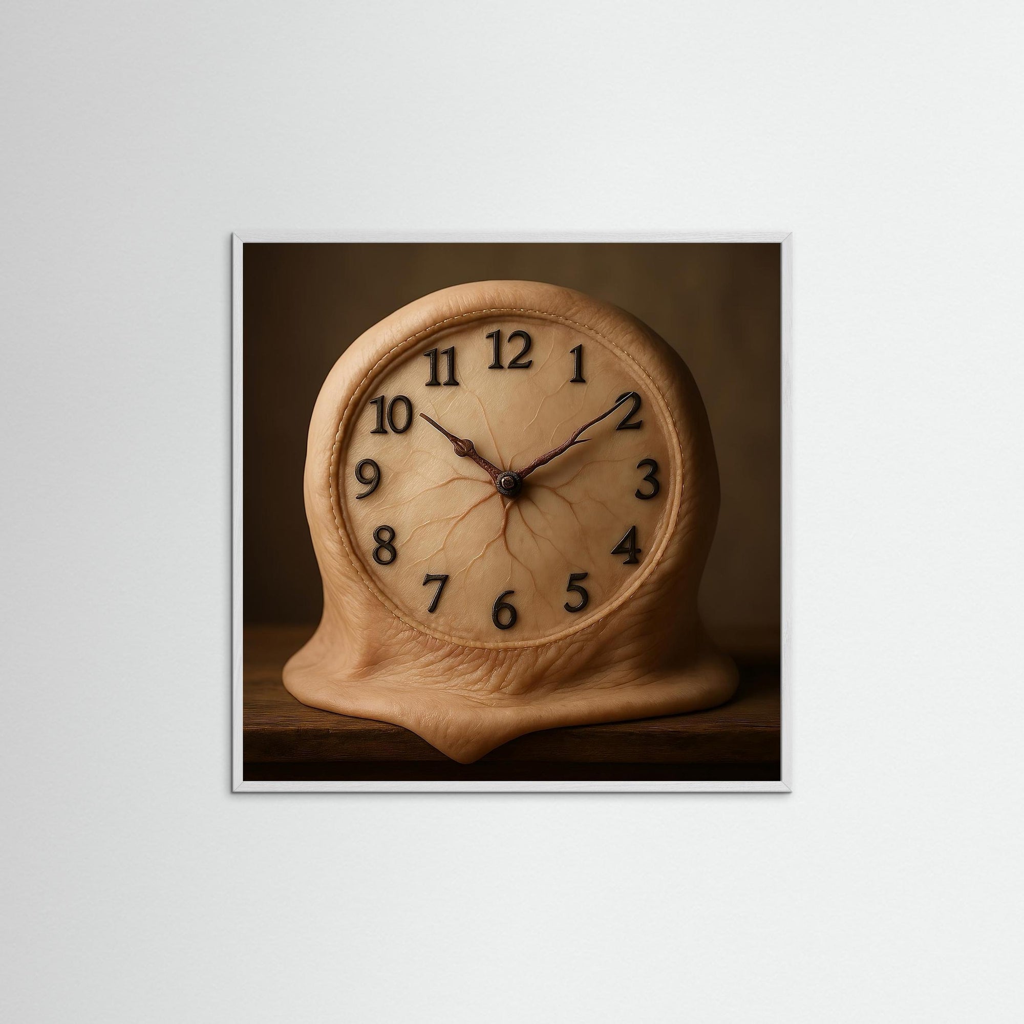 The Flesh of Time als Kunstmotiv mit weißem Echtholzrahmen