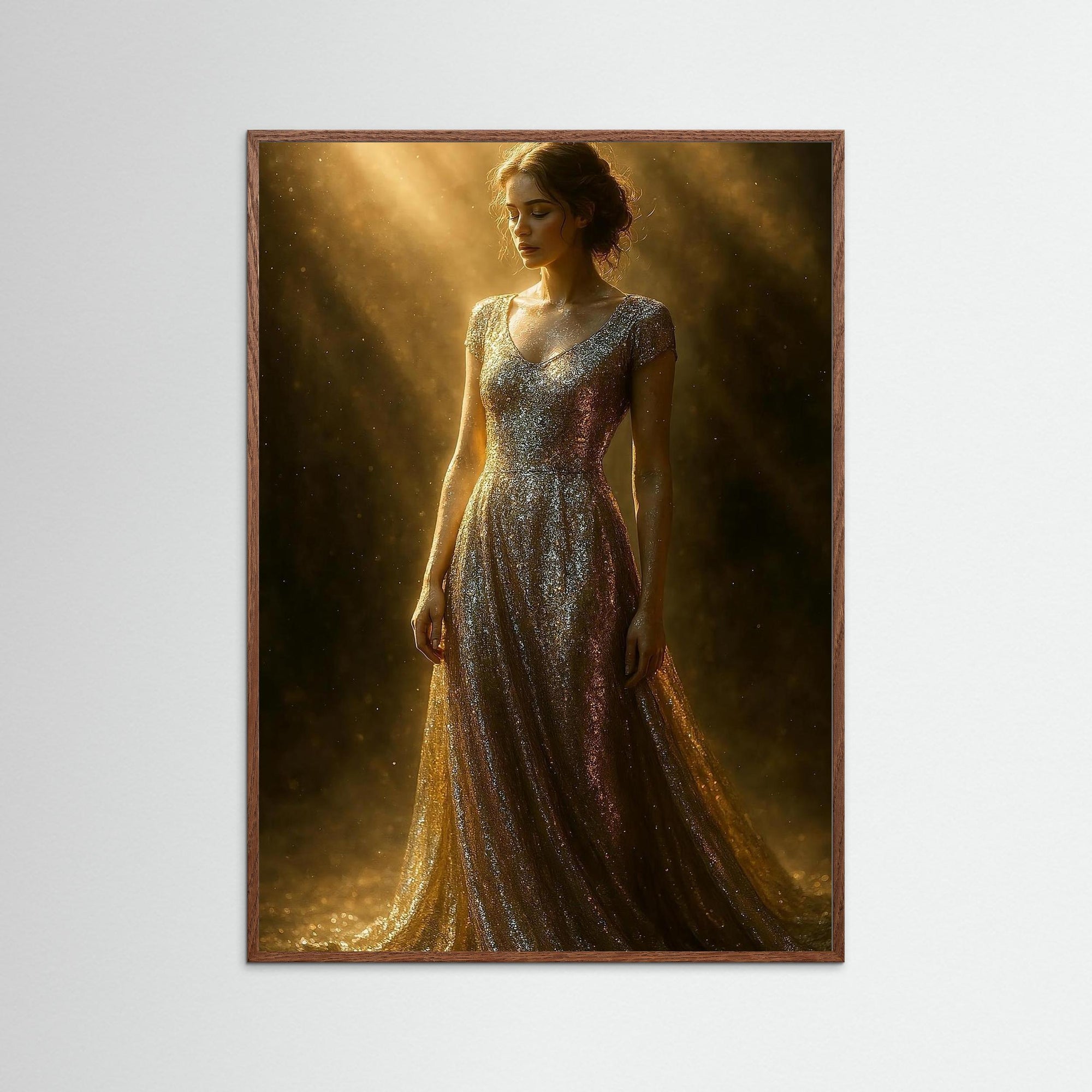 The Gilded Dream als Kunstmotiv mit Echtholzrahmen in Eiche Dunkel