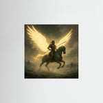 The Golden Rider als rahmenlose Wandkunst