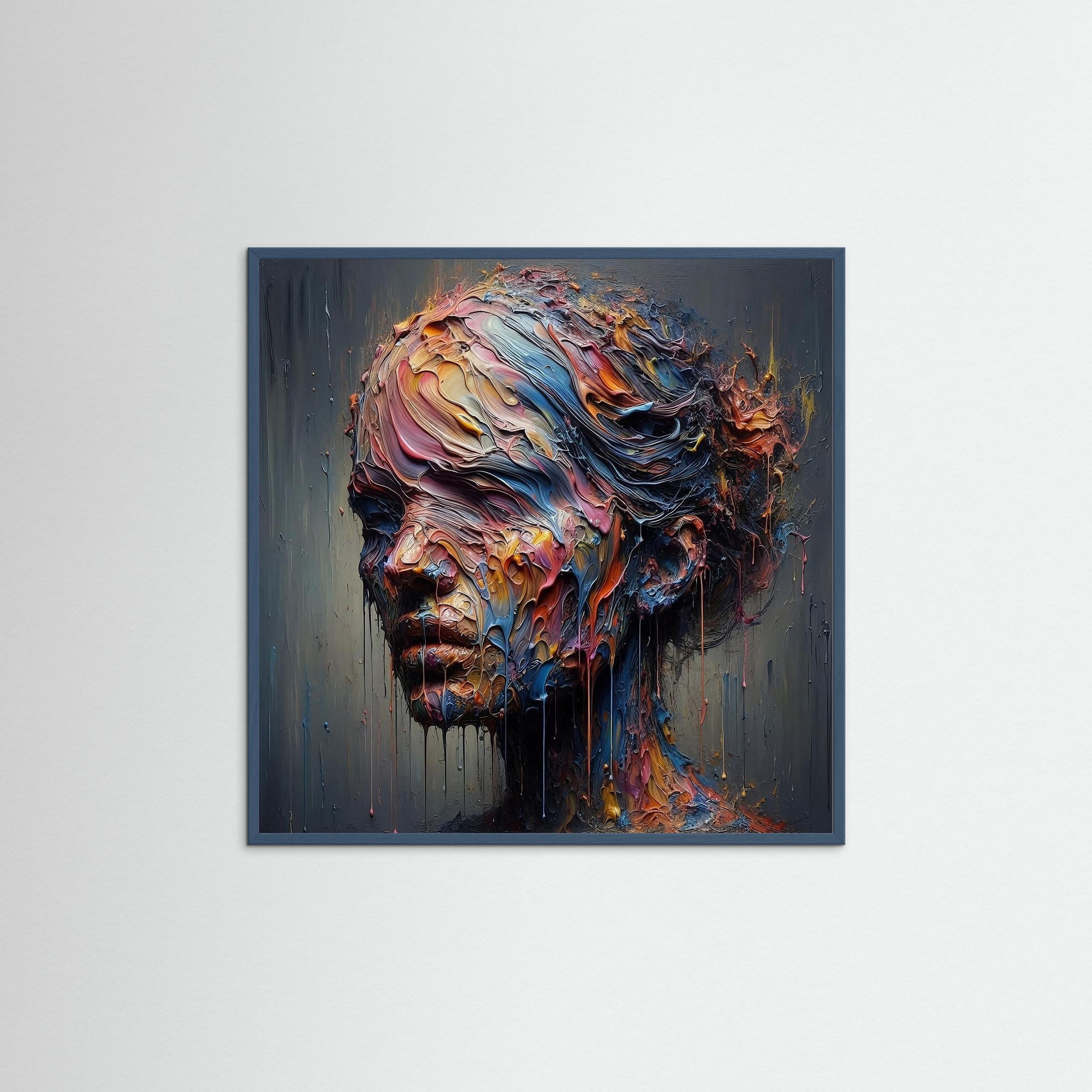 The Painted Mind als Kunstmotiv mit Echtholzrahmen in Teal