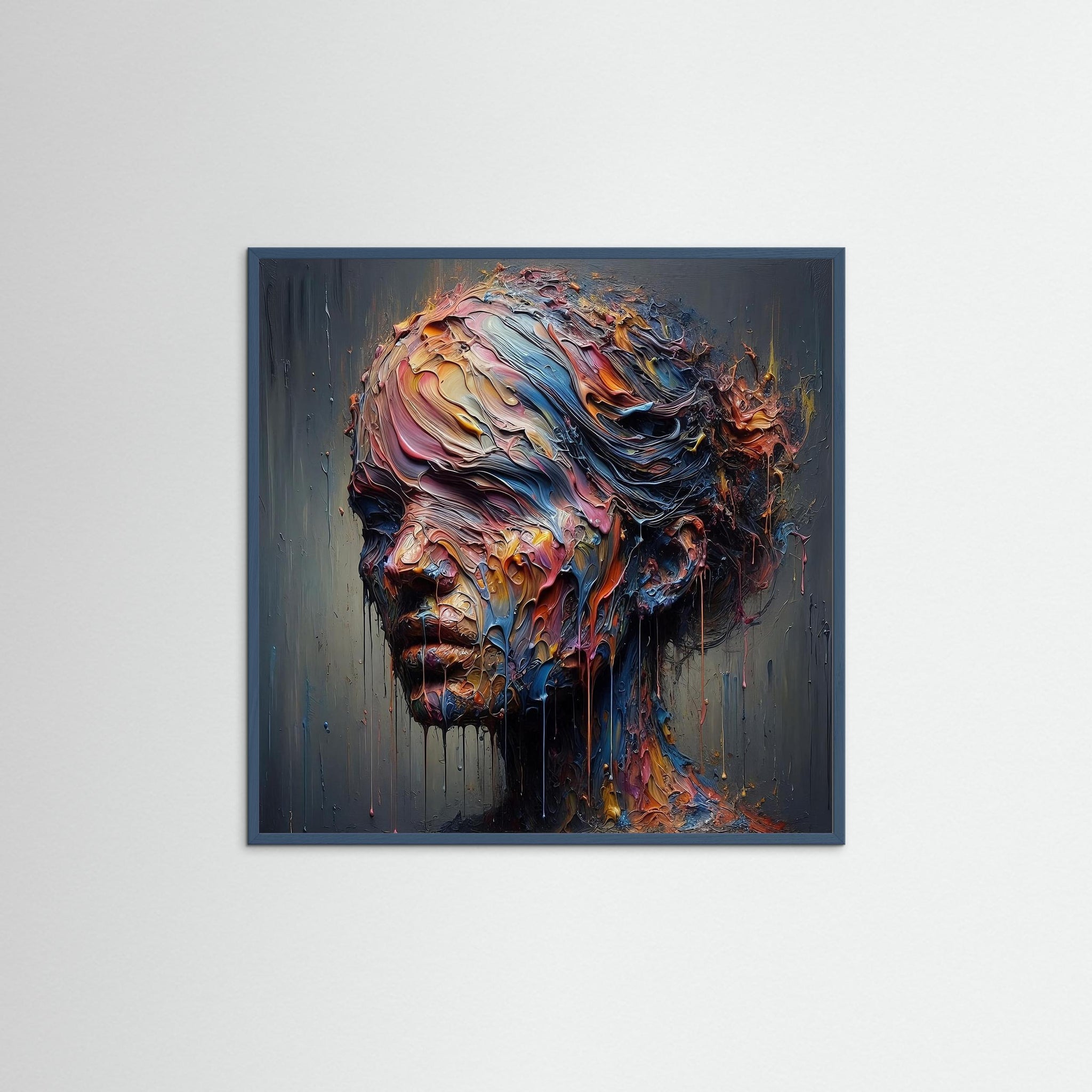 The Painted Mind als Kunstmotiv mit Echtholzrahmen in Teal