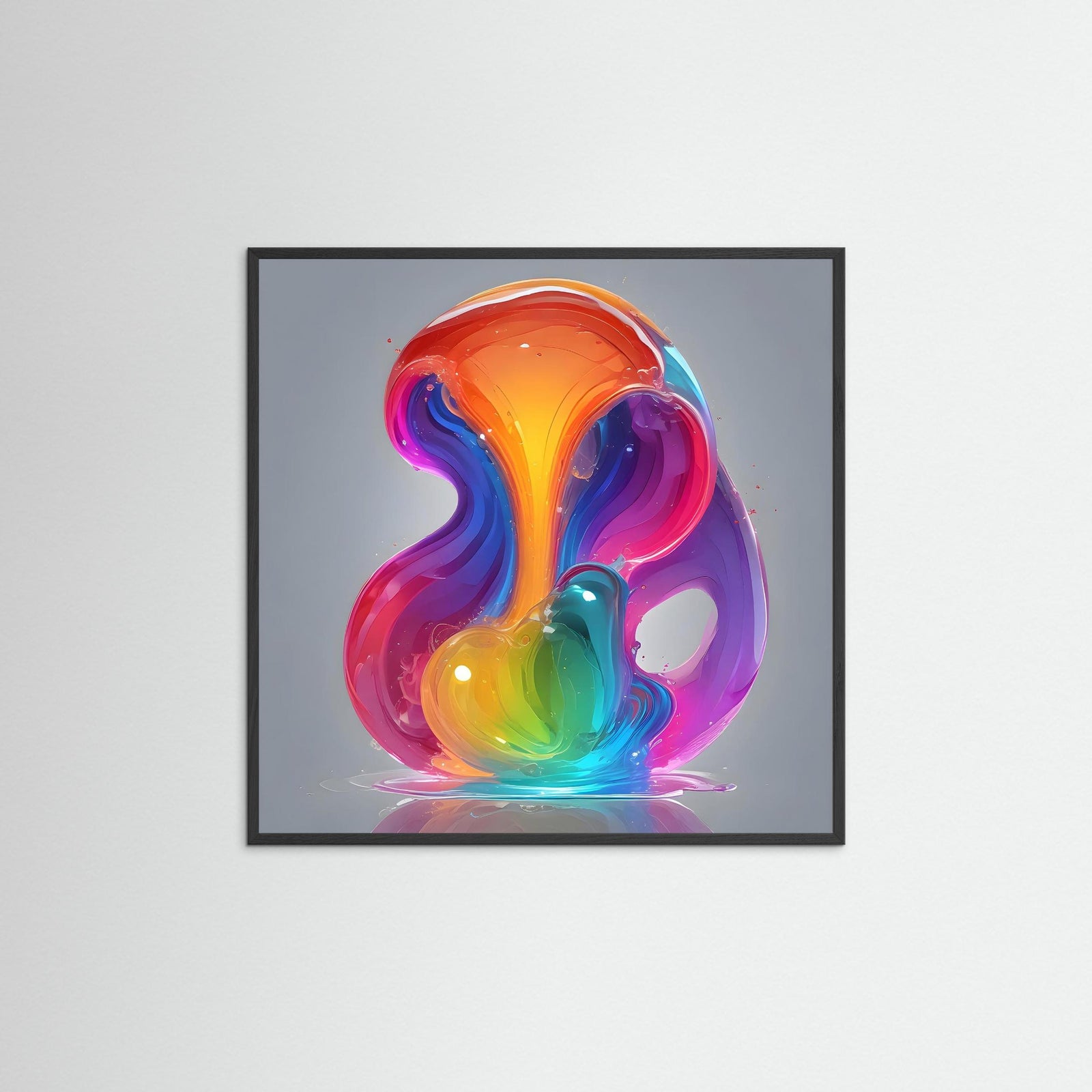 The Pulse of Color als Kunstwerk mit schwarzem Echtholzrahmen