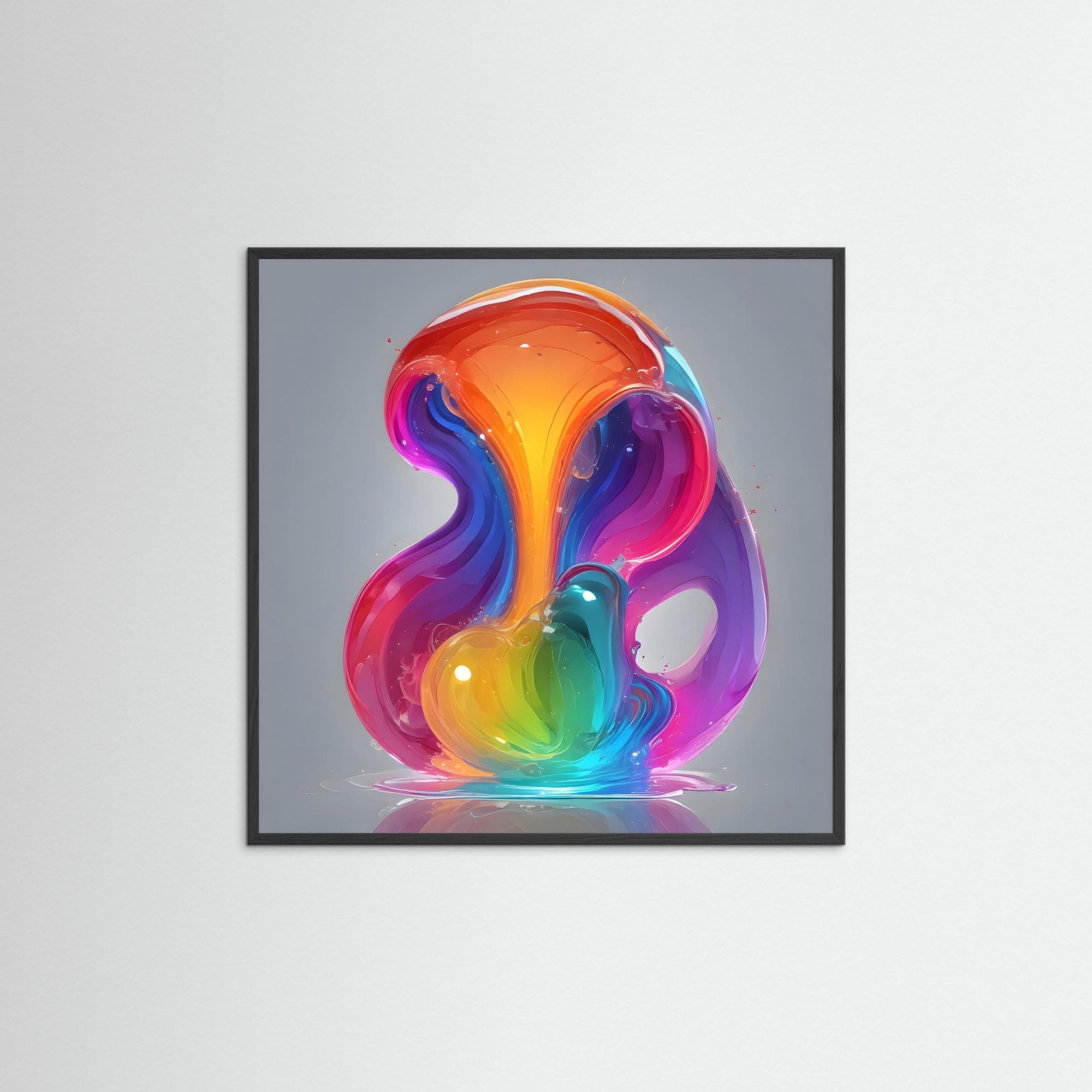 The Pulse of Color als Kunstwerk mit schwarzem Echtholzrahmen