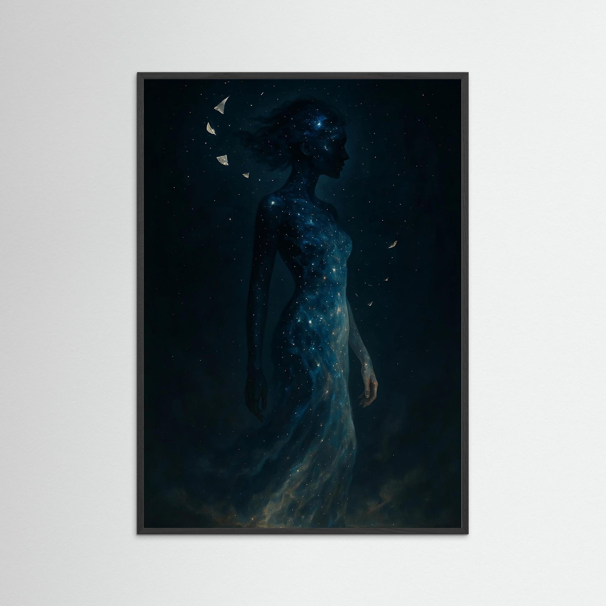 The Shape of Stars als Kunstwerk mit schwarzem Echtholzrahmen